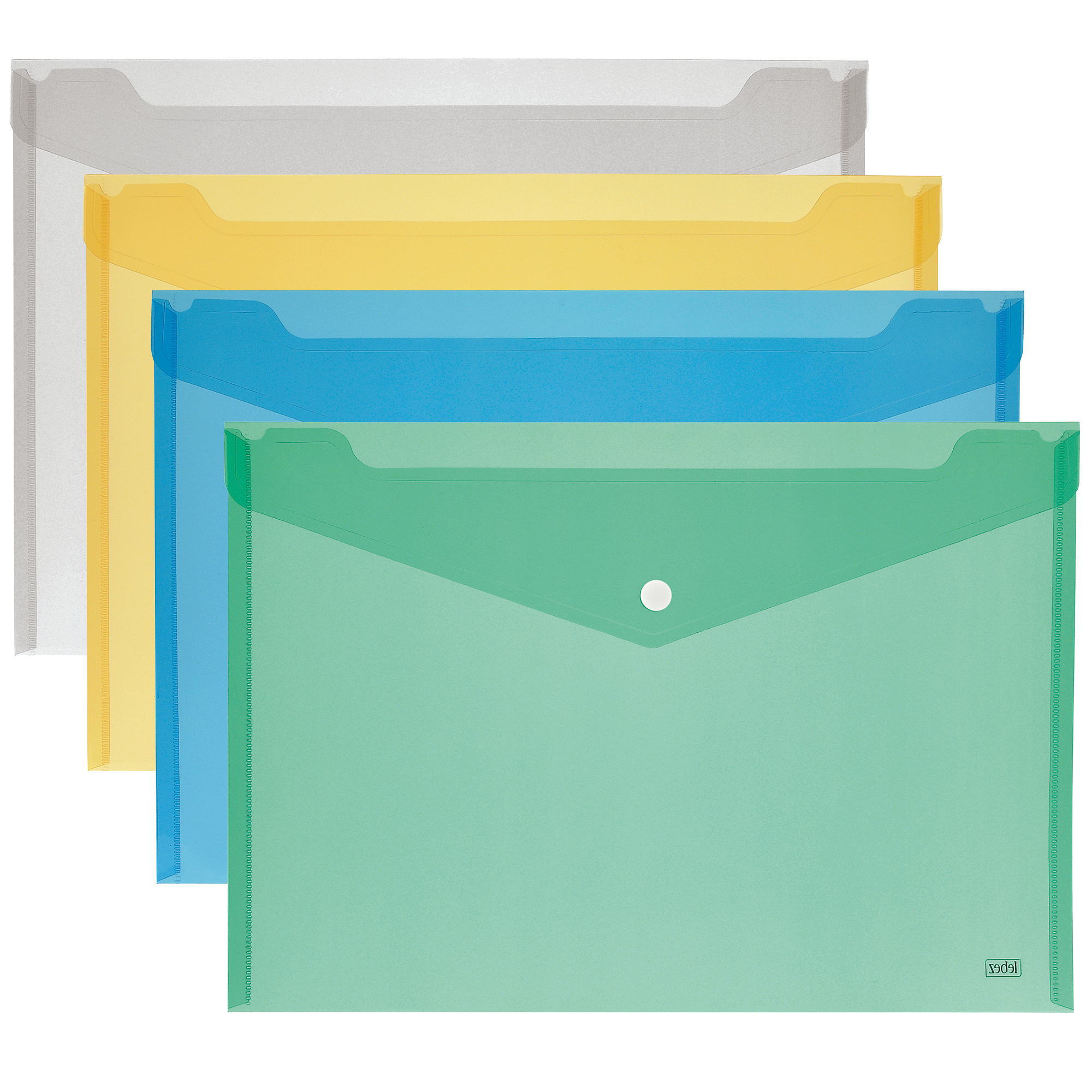 Busta con bottone - A7 - PP - colori assortiti - Lebez