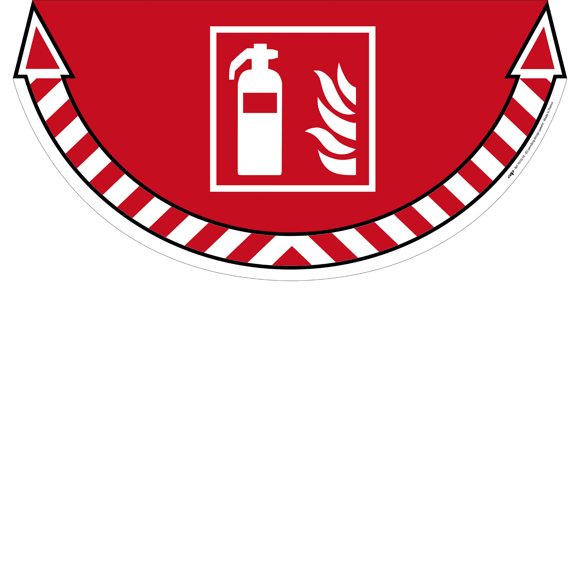 Adesivo segnalatore Take Care - da terra - "estintore" - 70 x 35 cm - CEP