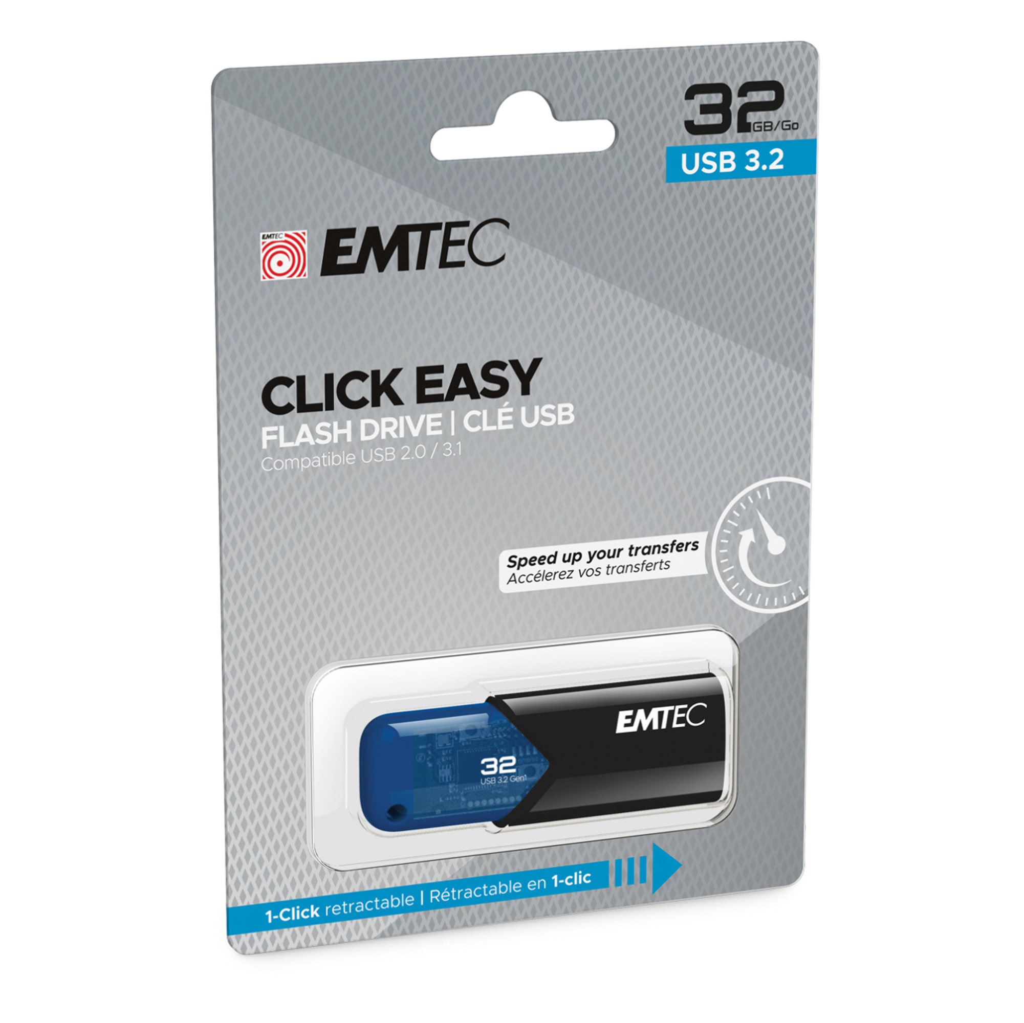 Emtec - Memoria USB B110 USB 3.2 Click&Easy - blu - ECMMD32GB113 - 32 GB