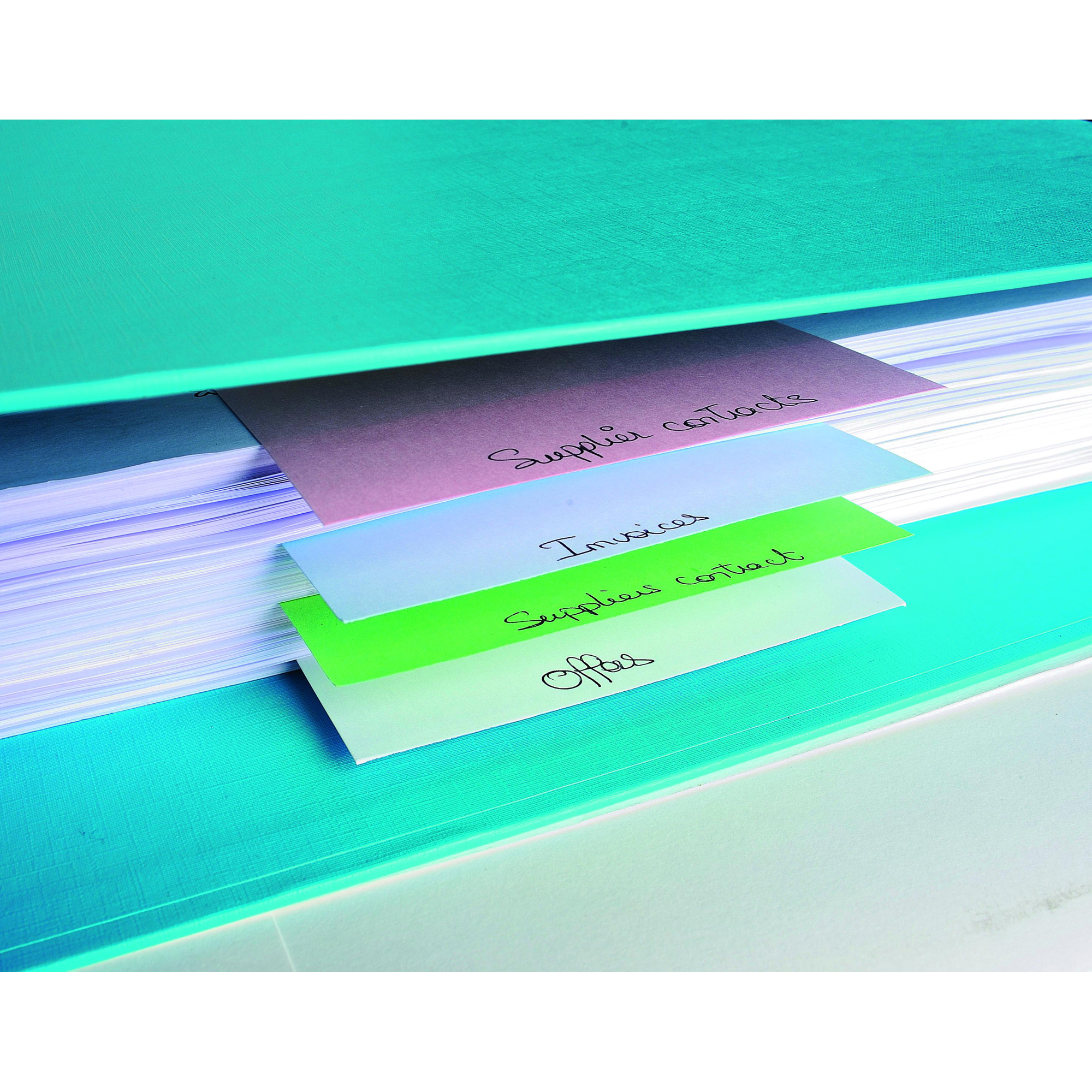 Separatori orizzontali Forever - cartoncino riciclato 180 gr - 10,5x24 cm - colori assortiti - Exacompta - conf. 100 pezzi