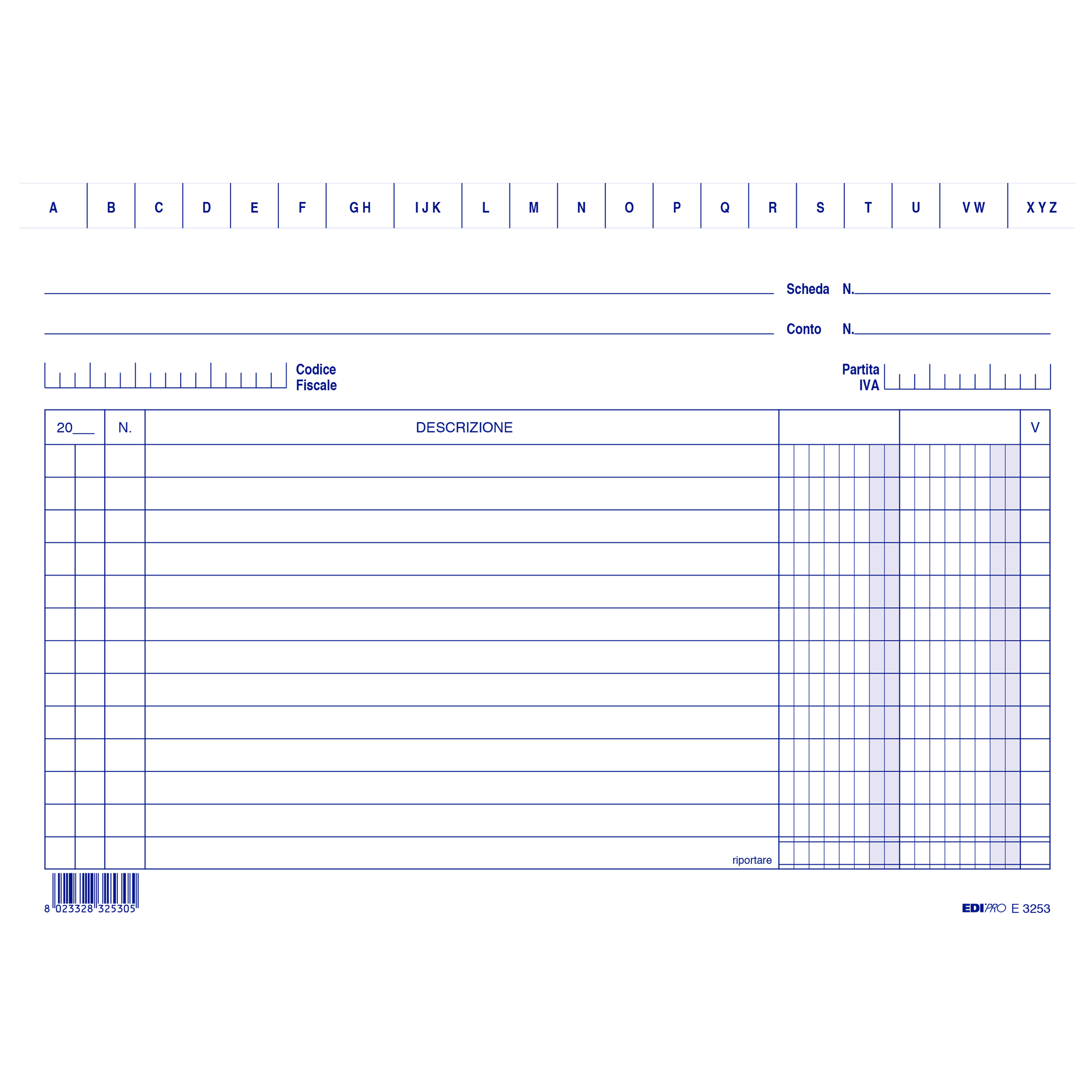 Schede - 2 colonne - 15 x 21 cm orizzontale - Edipro - conf. 100 pezzi