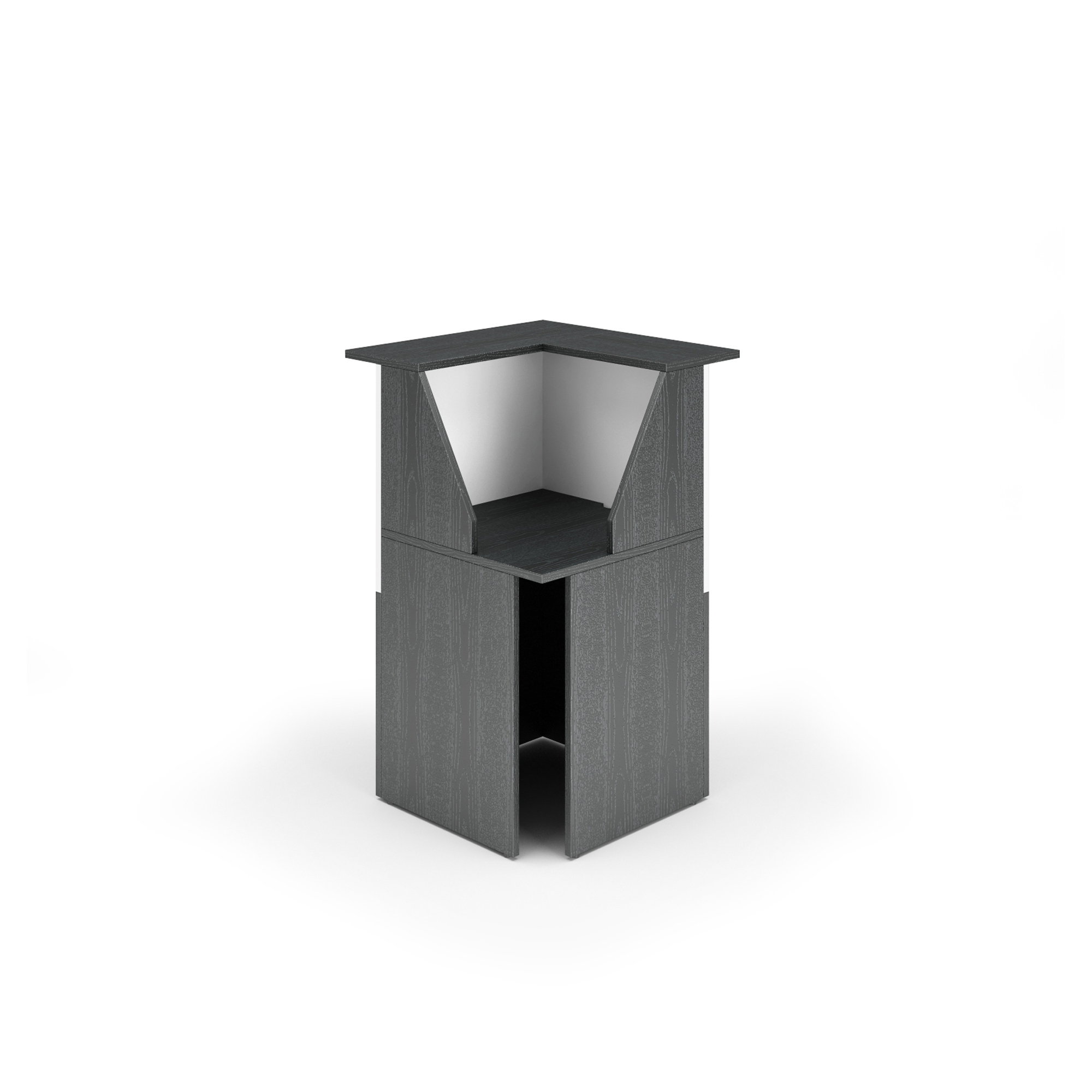 Modulo Prestige reception - 90 gradi - 76,1 x 76,1 x 117 cm - nero venato/bianco