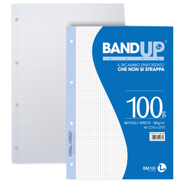 Ricambi BandUP forati rinforzati - A4 - 4mm - 100gr - BM - conf. 40 pezzi