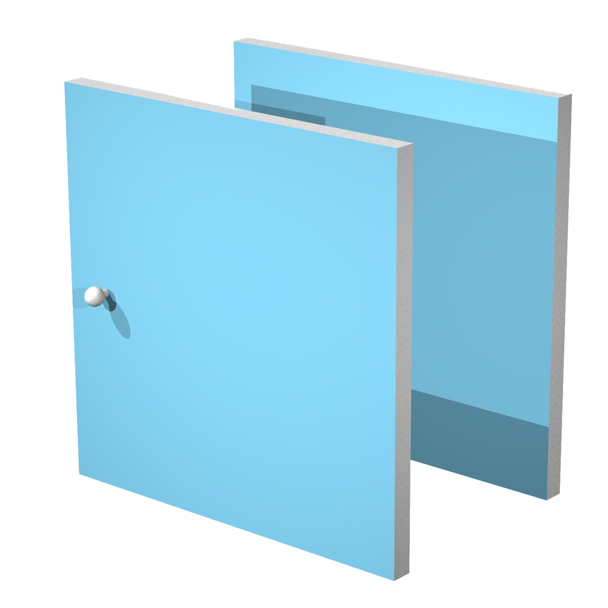 Coppia ante Rainbow - 32,2x32,1 cm - per libreria - azzurro