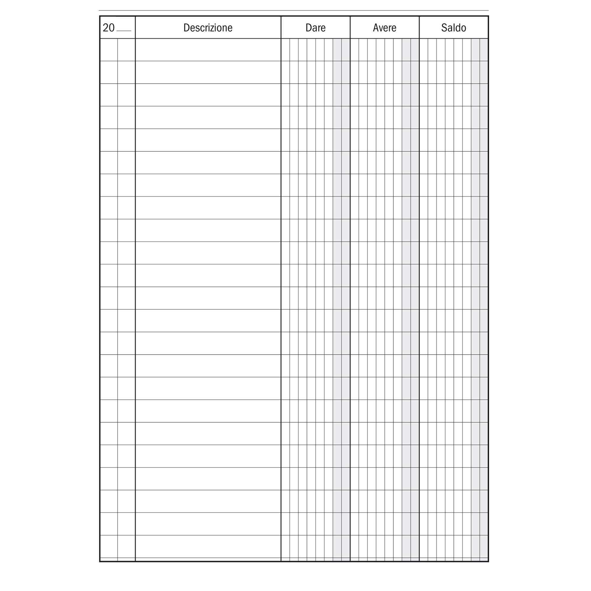 Registro Dare-Avere-Saldo - 96 pagine - 17 x 12 cm - DU133300000 - Data Ufficio