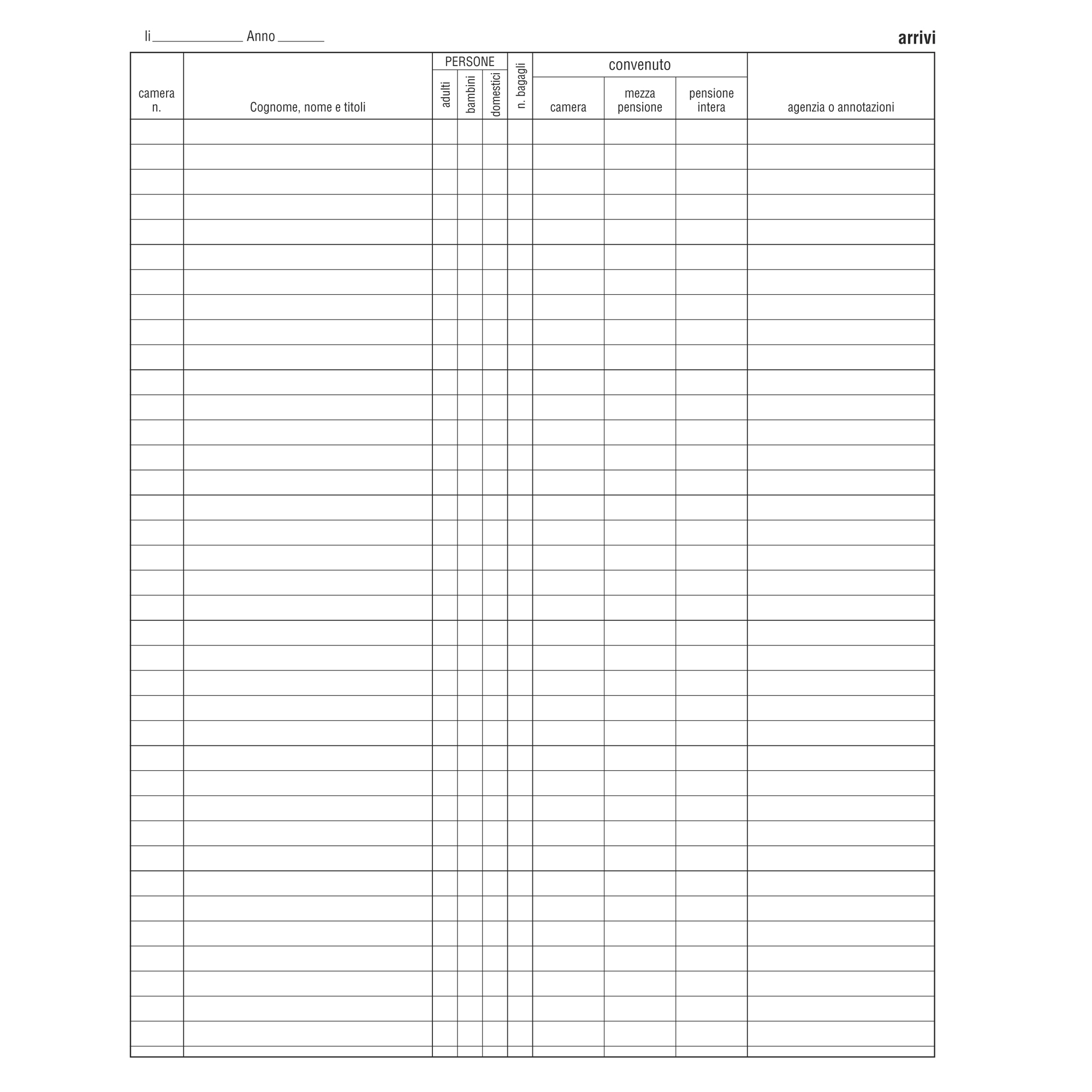 Registro arrivi/partenze - 31 x 24,5cm - 46pg - Edipro