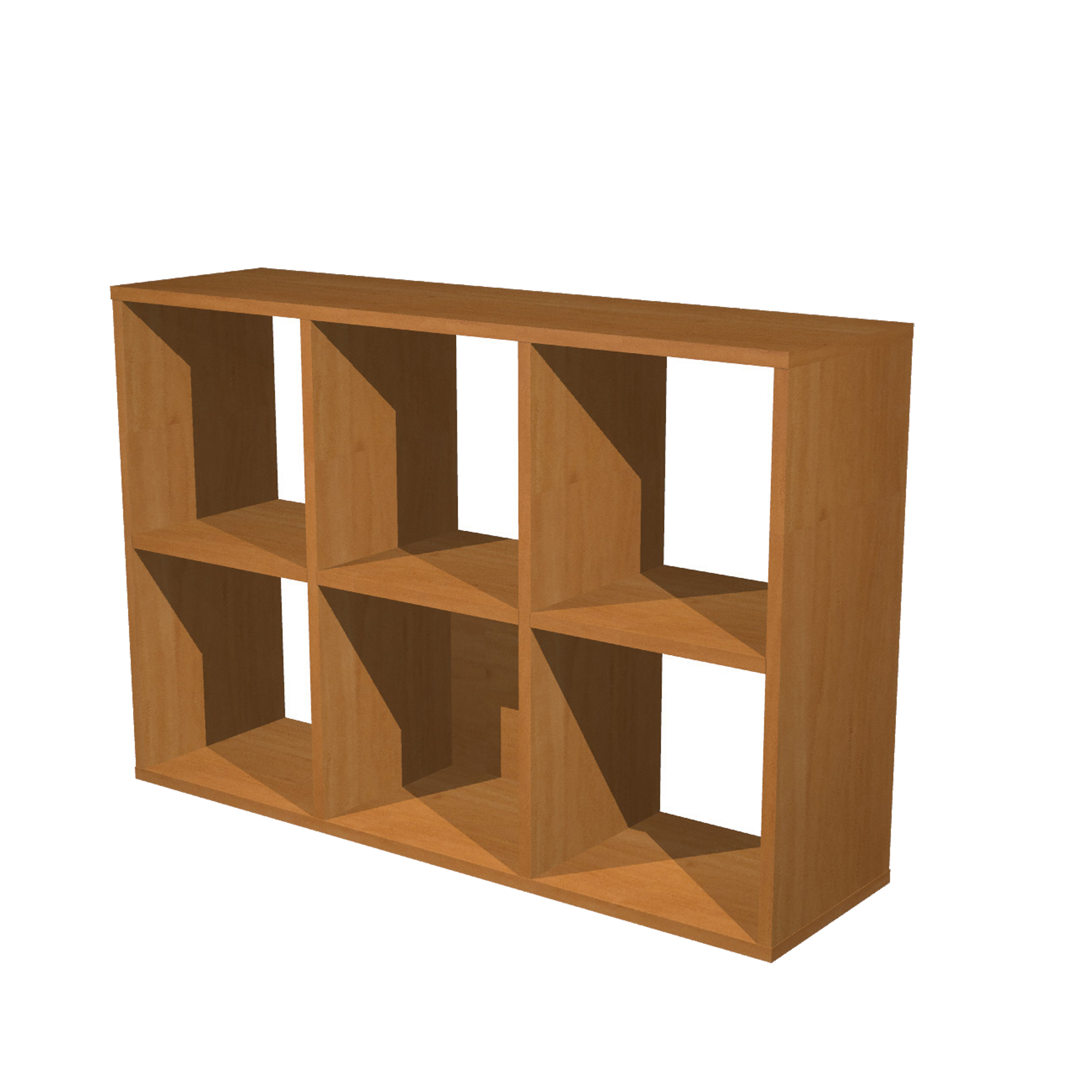 Libreria casellario Rainbow - 6 caselle - 104,1 x 29,2 x 69,8 cm - noce chiaro