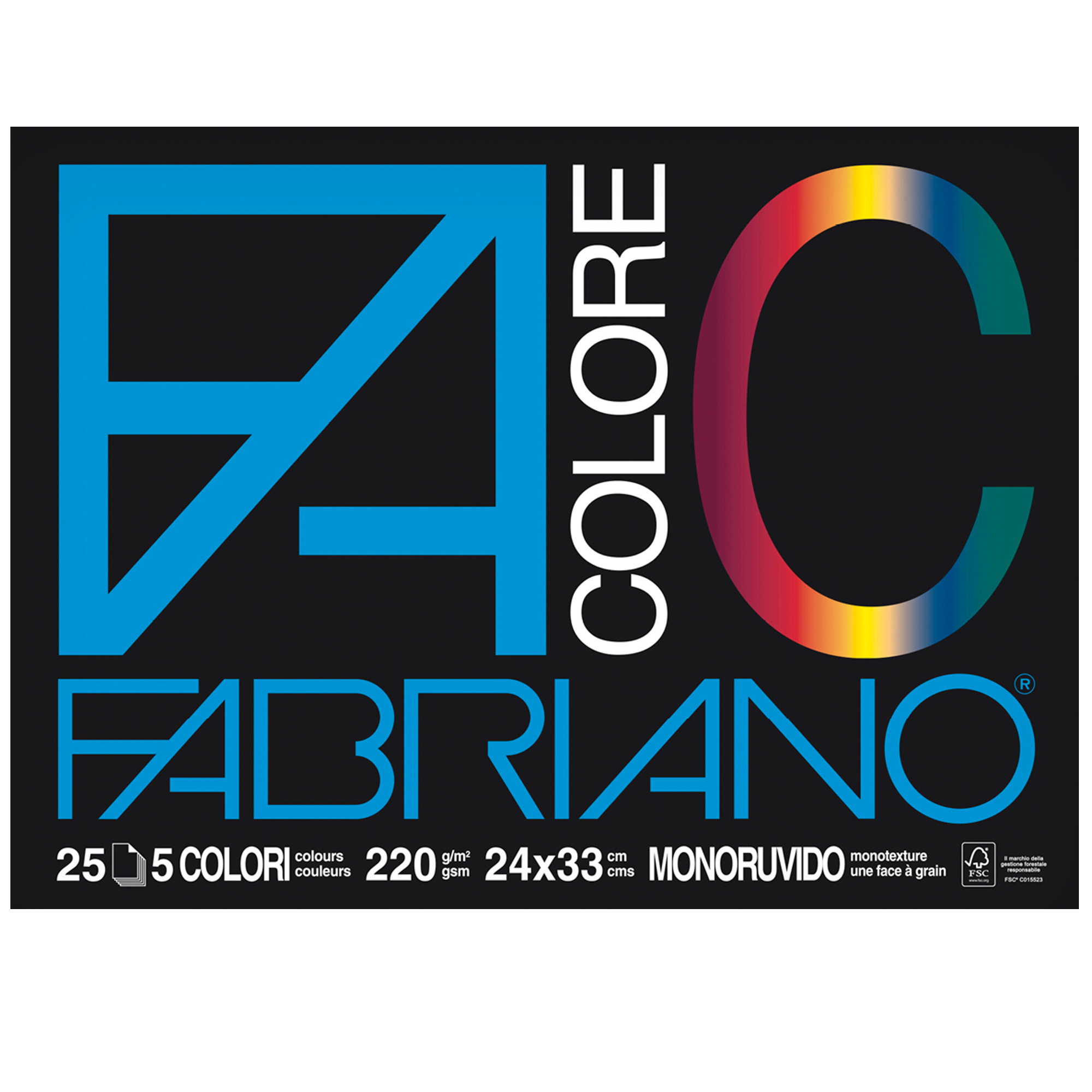 Album FaColore - 24 x 33 cm - 25 fogli - 220 gr - 5 colori - Fabriano
