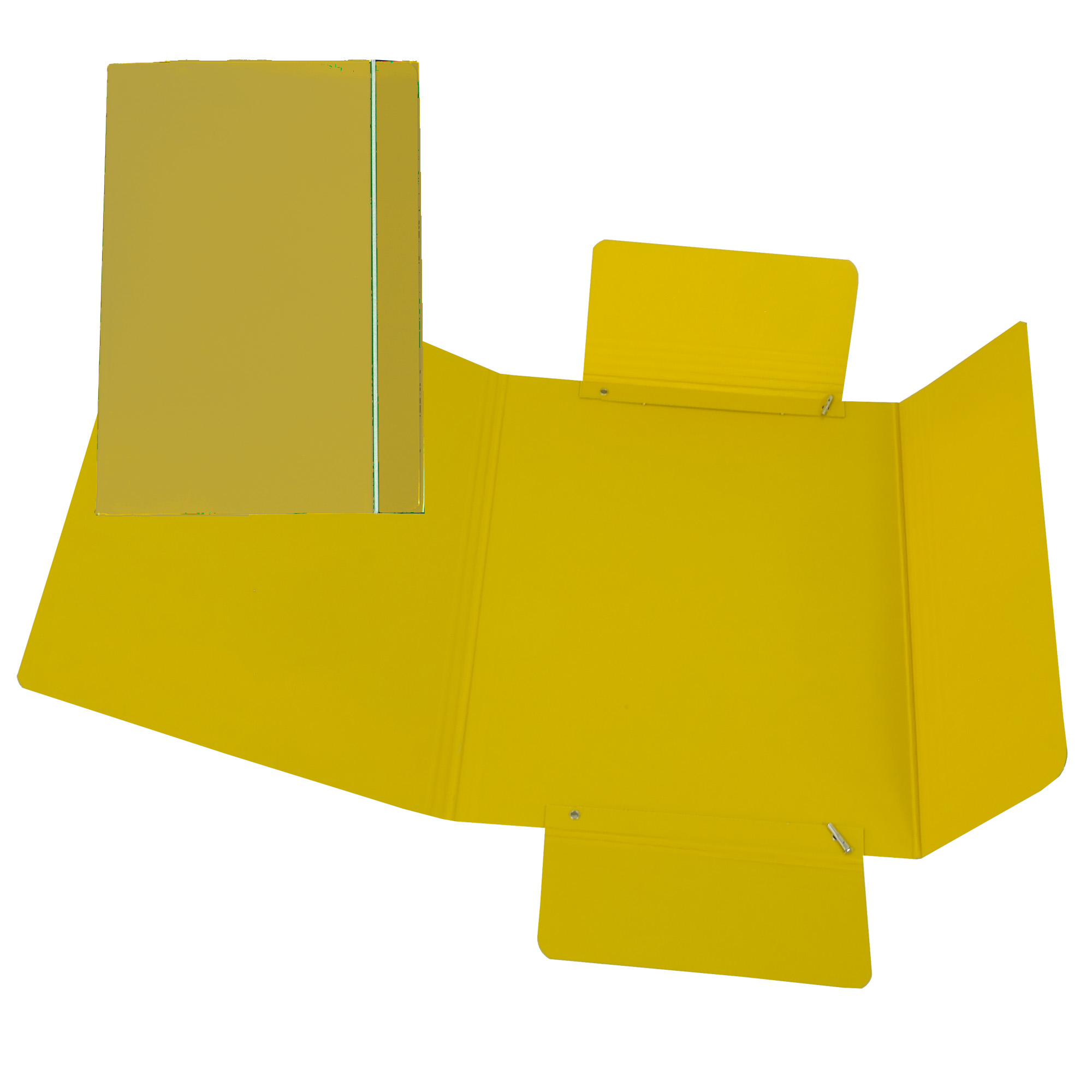 Cartella 3 lembi con elastico - A5 - dorso variabile - cartone plastificato - giallo - Cartotecnica del Garda