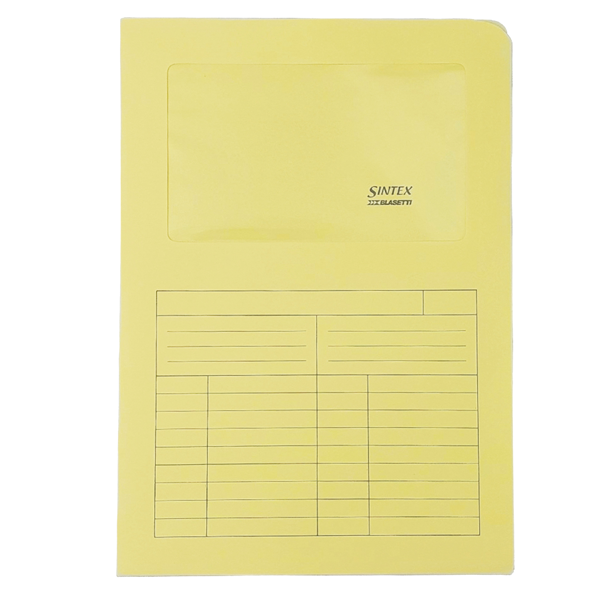 Cartellina a L con finestra Sintex - 120 gr - A4 - giallo - Blasetti - conf. 50 pezzi