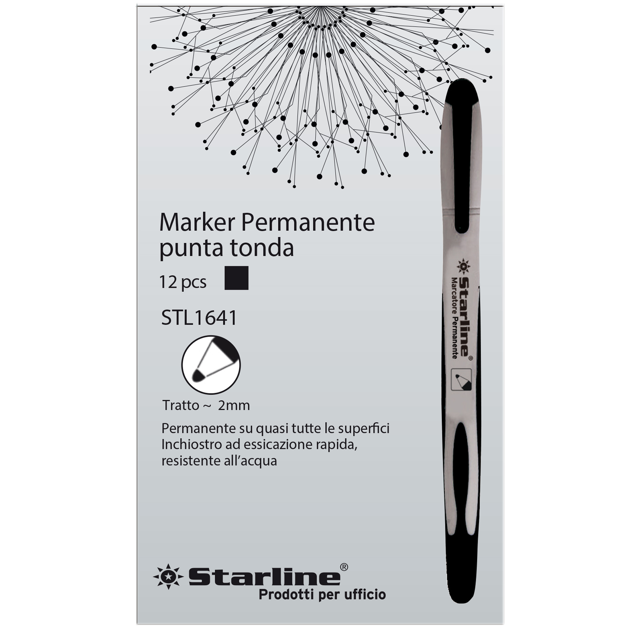 Marcatore permanente Starline  - punta tonda 2,0mm - nero - Starline