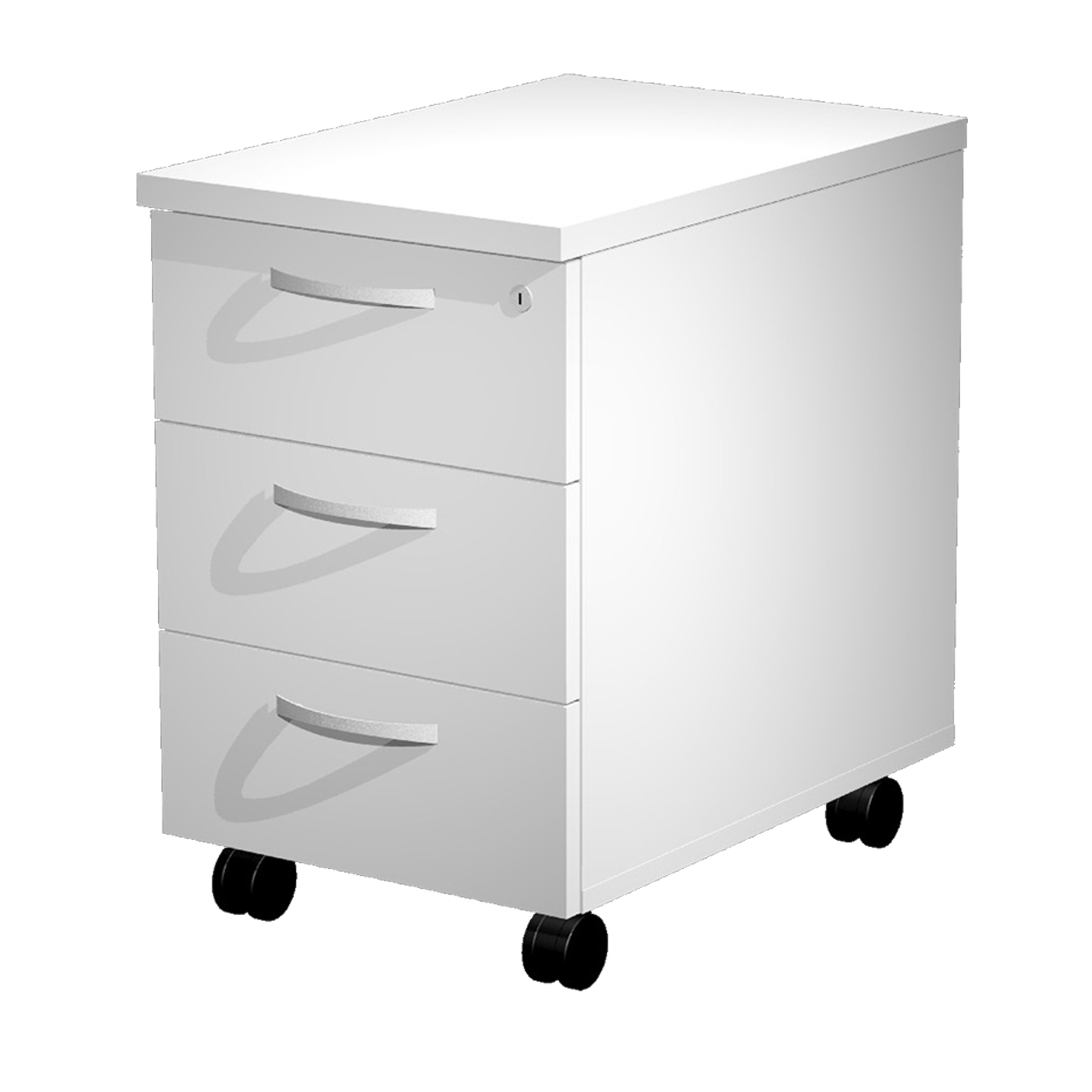Cassettiera Agorà - 3 cassetti - con ruote - 44 x 60 x 60 cm - bianco