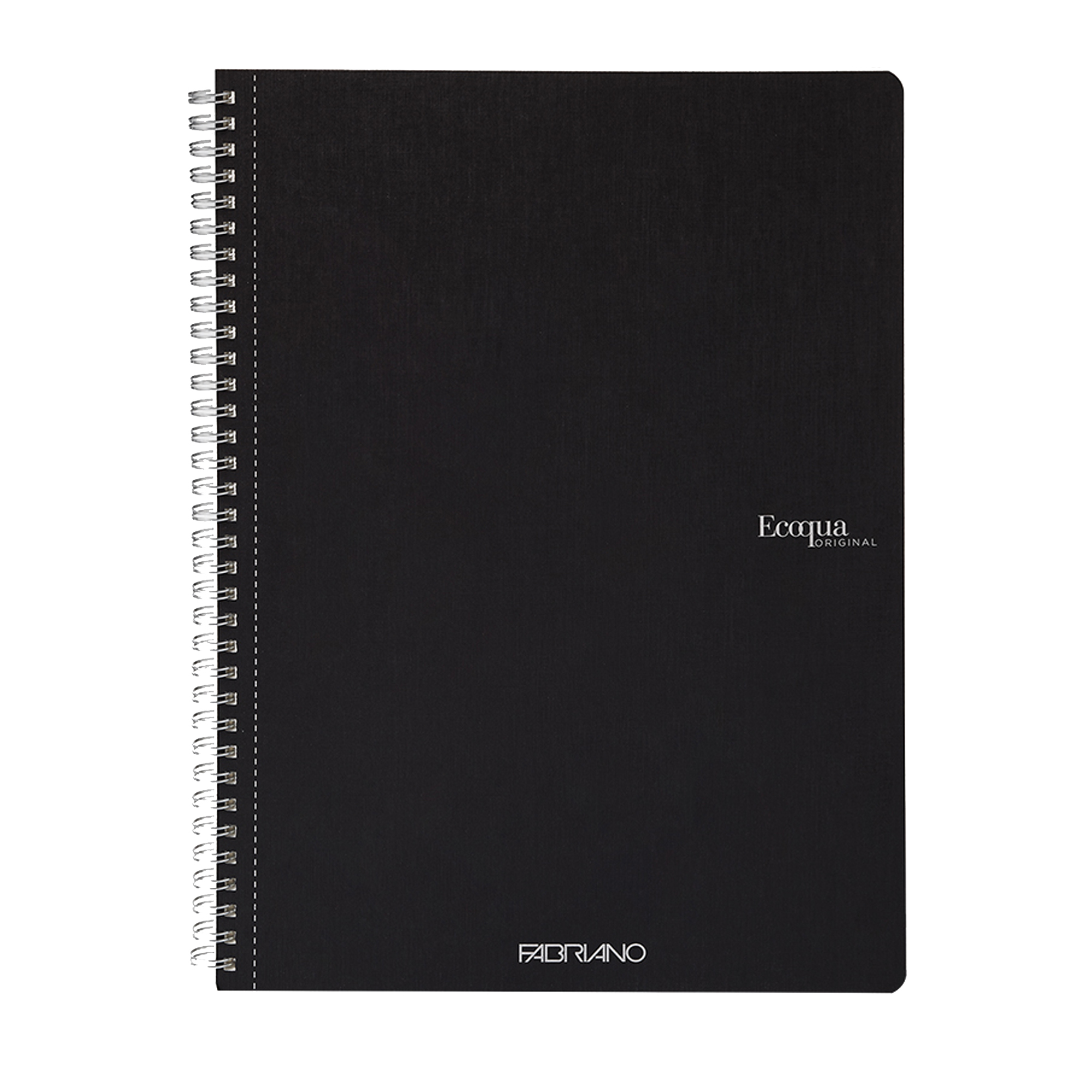 Maxiquaderno Ecoqua original - A4 - 90 gr - 5 mm - 70 fogli - nero - spiralato - Fabriano