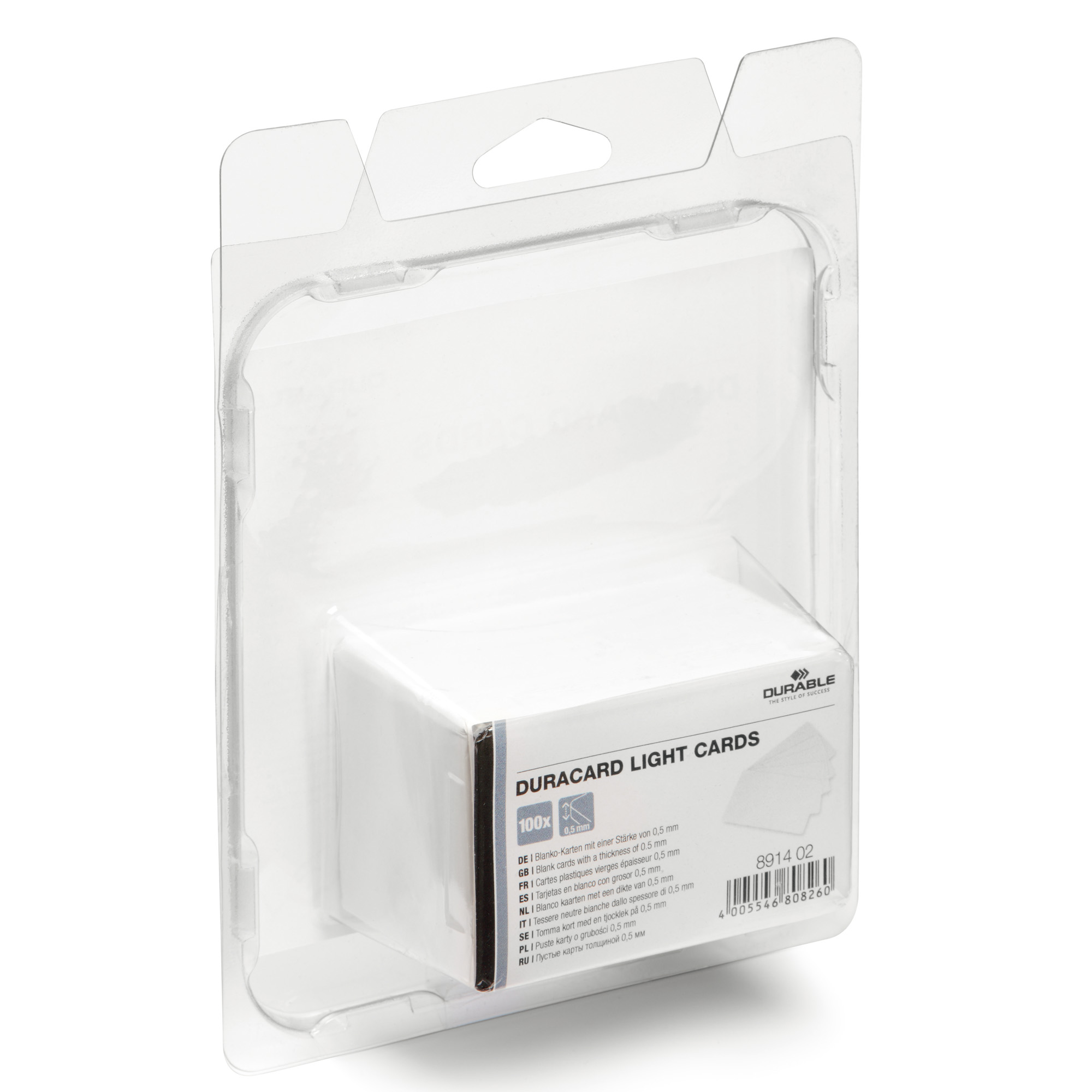 Tessere bianche per stampante Duracard ID 300 - spessore 0,5 mm - 54 x 86 mm - Durable - conf. 100 pezzi