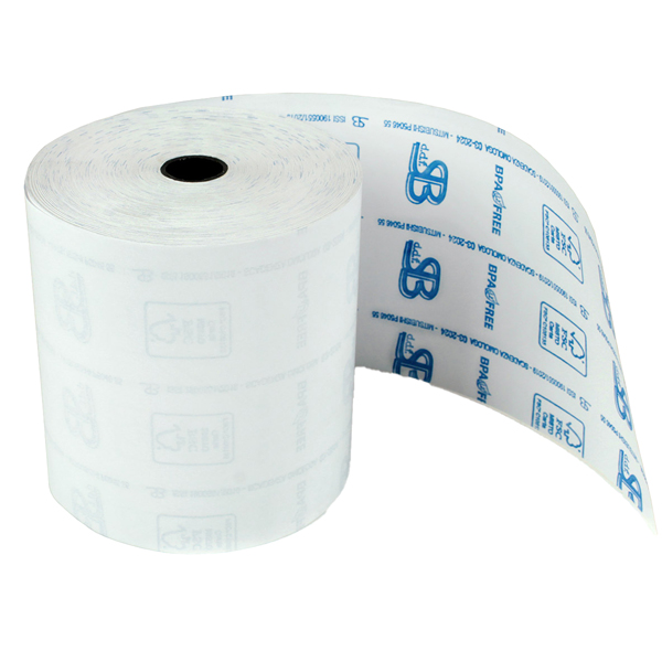 Rotolo registratore cassa - 57,5 mm x 20 m - 55 gr - diametro esterno 40 mm - anima 12 mm - carta termica BPA free - Sabacart - blister 10 pezzi