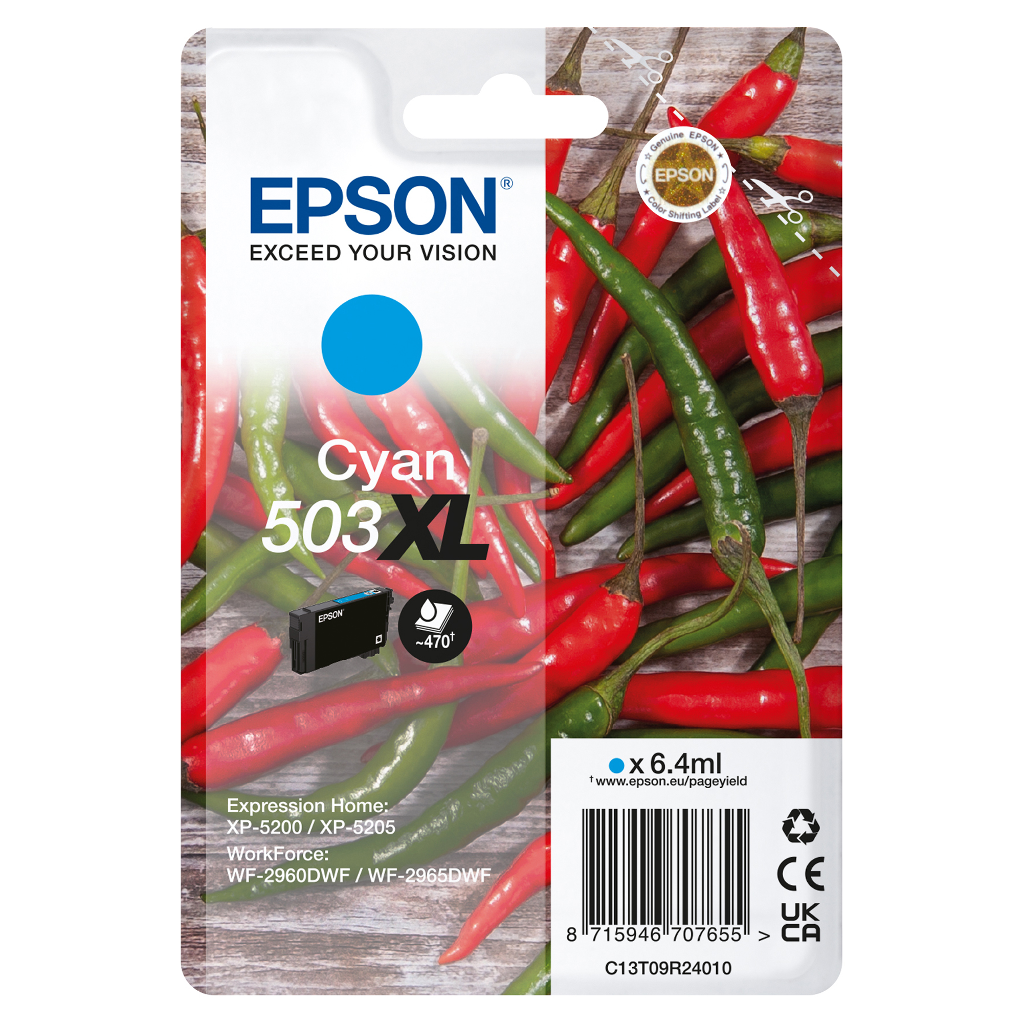 Epson - Cartuccia - Ciano - 503XL - C13T09R24010 - 6,4 ml