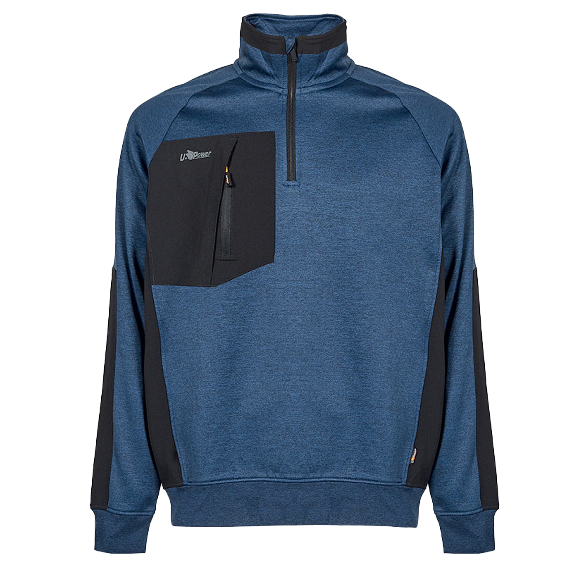 Felpa mezza zip Leeds - taglia XL - blu - U-Power