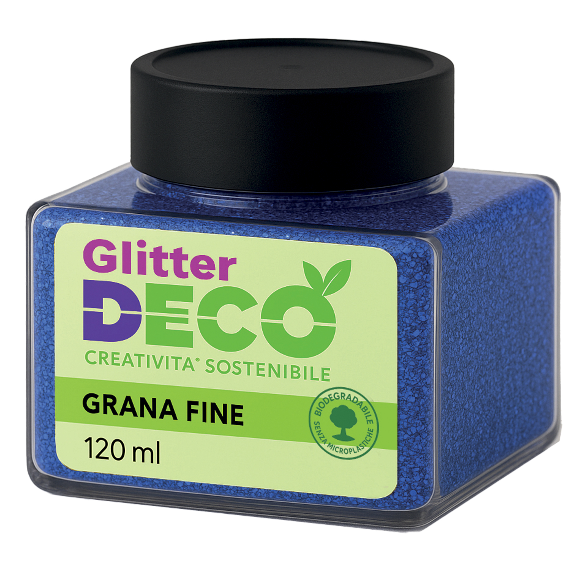 Glitter Bio grana fine - 120ml - blu - Deco