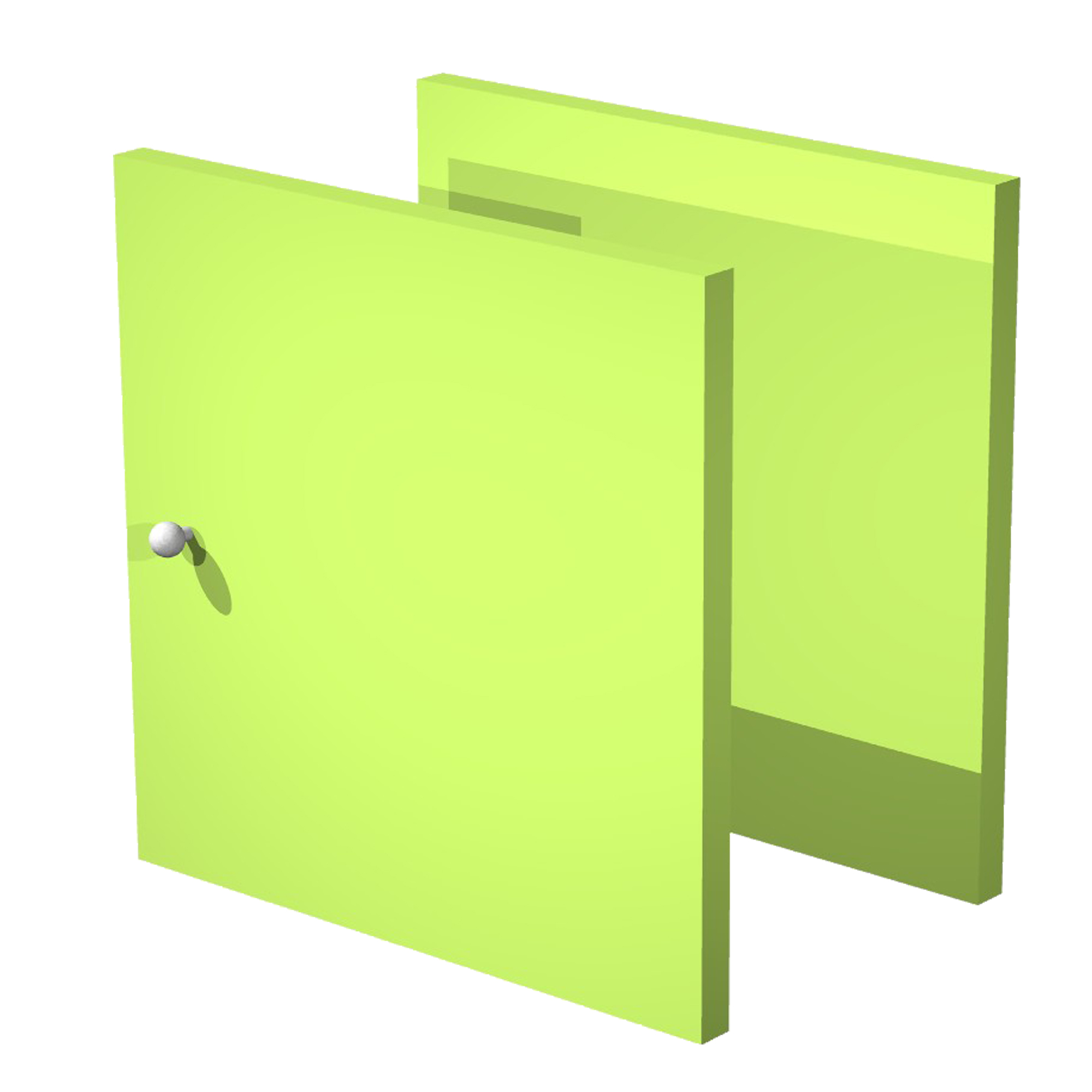 Coppia ante Rainbow - 32,2x32,1 cm - per libreria - verde neon