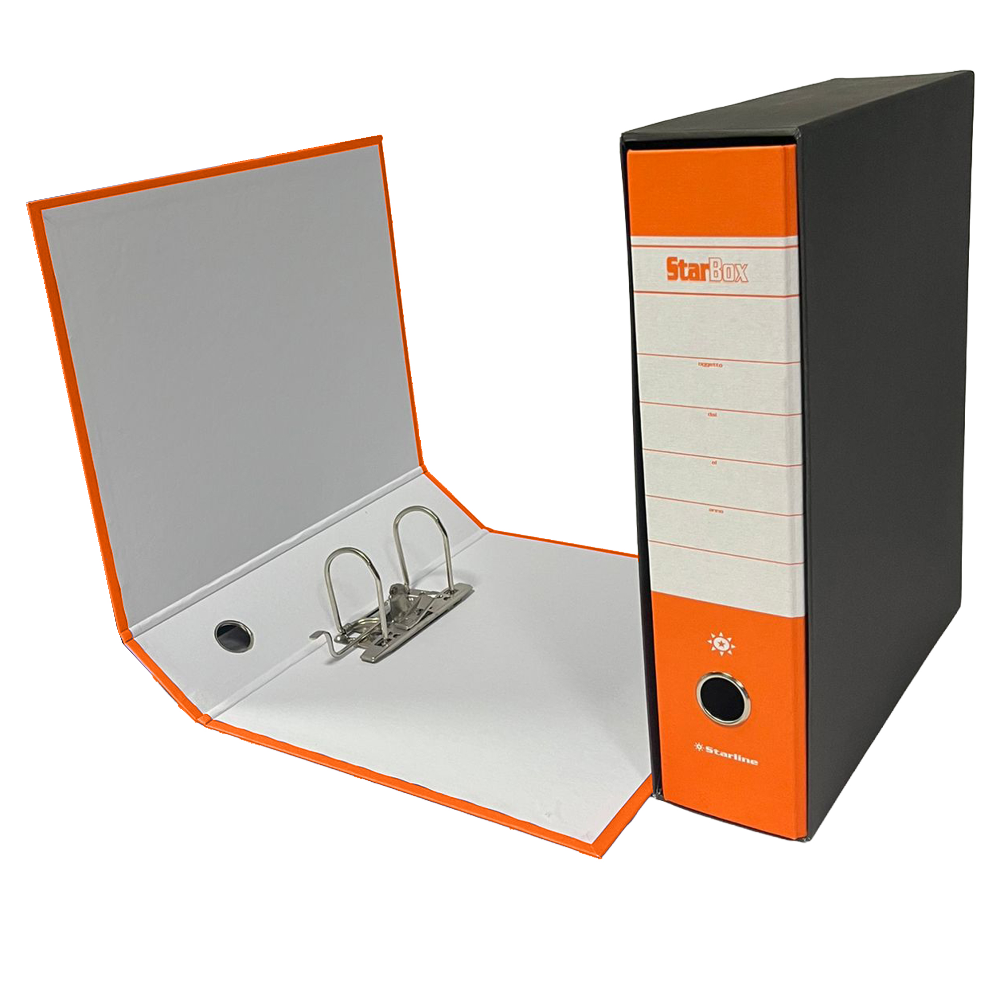 Registratore Starbox - dorso 8 cm - protocollo 23 x 33 cm - arancio - Starline