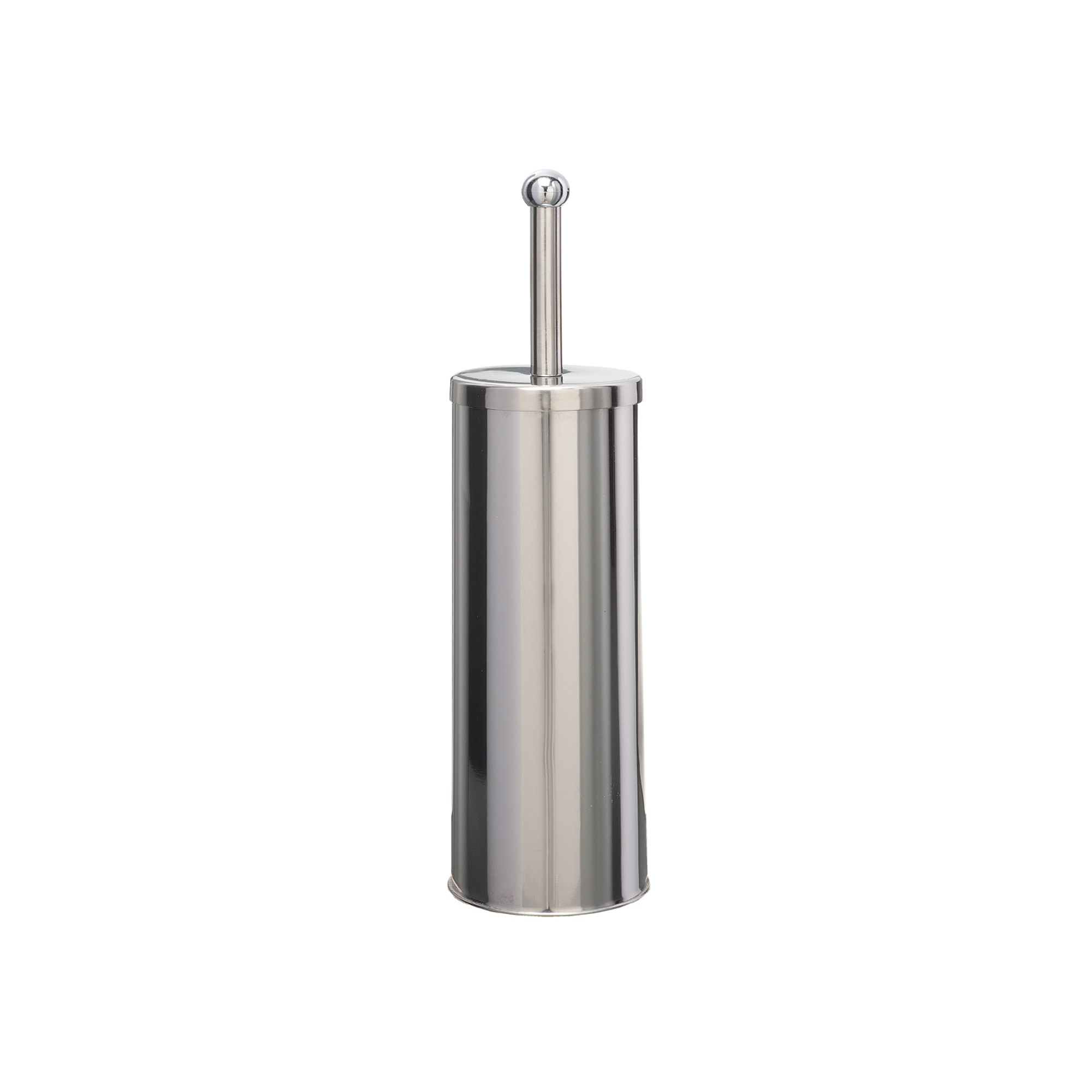Portascopino WC Basic - da terra - acciaio inox  - diametro 9,8 cm - altezza 38 cm - silver - Medial