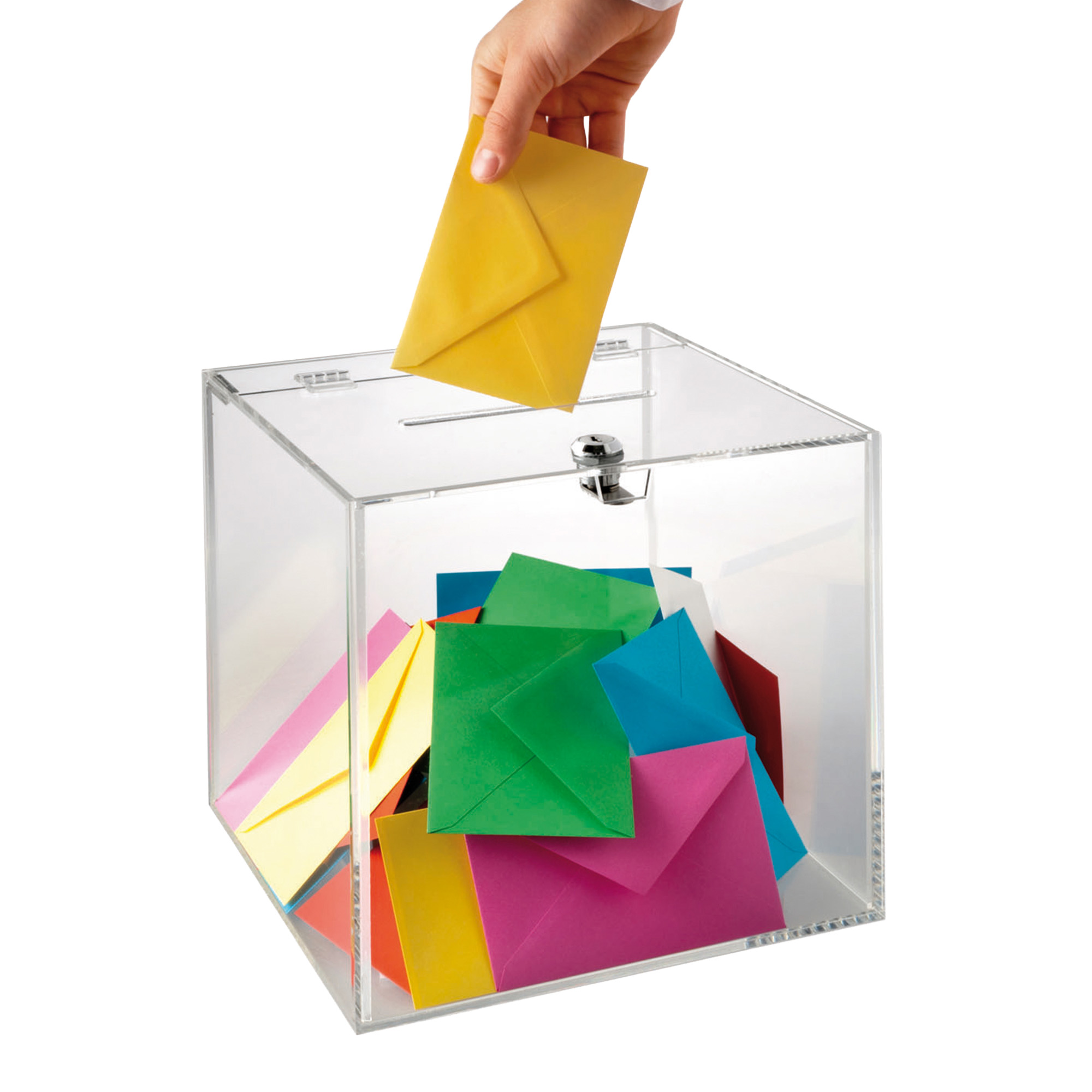 Teca con serratura Mr Acrylic - 25 x 25 x 25 cm - trasparente - Tecnostyl