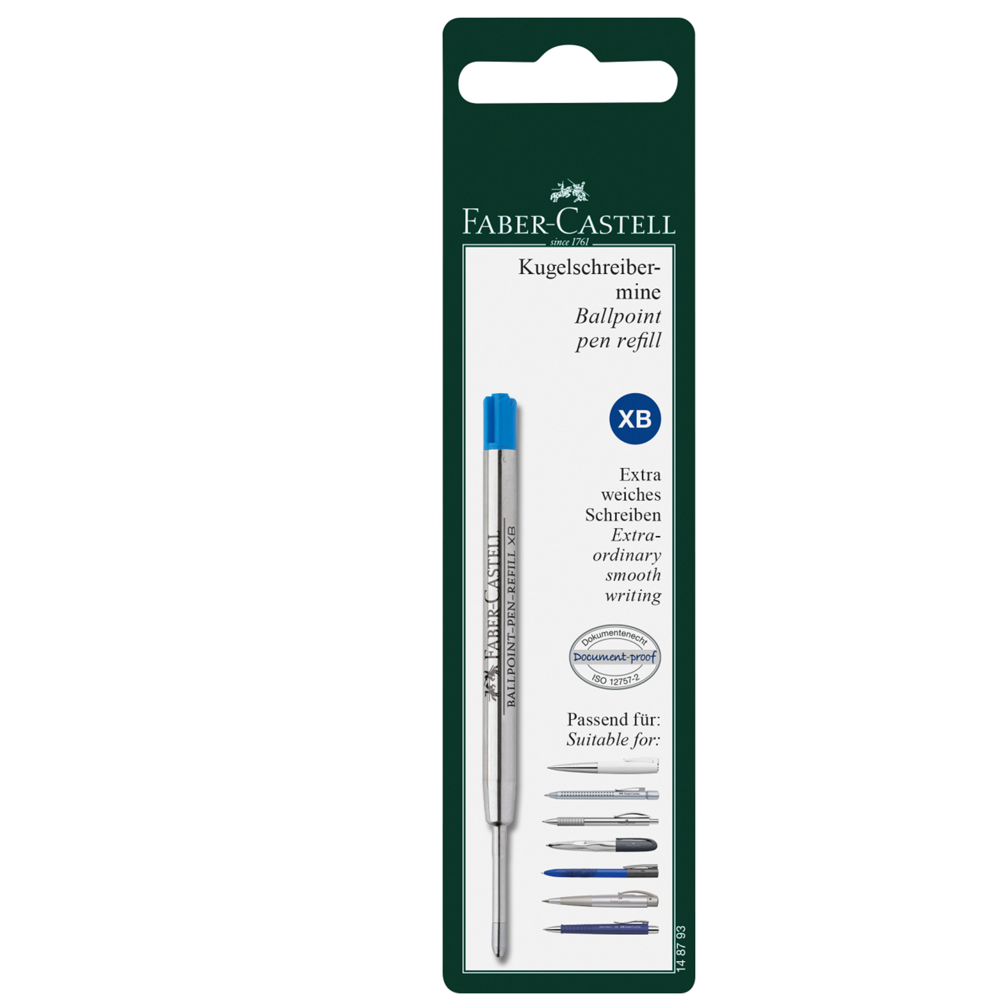 Refill XB - punta 0,7mm fusto blu - per penna Polyball - Faber-Castell