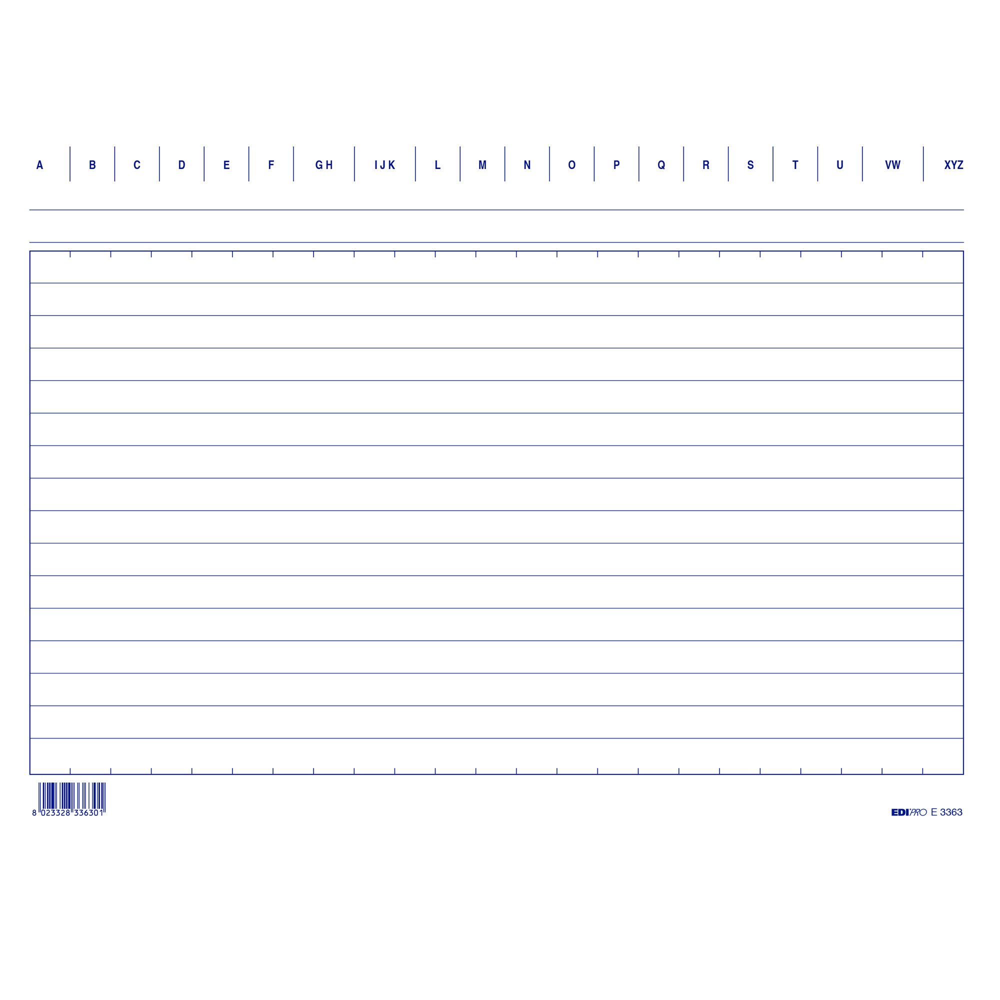 Schede in cartoncino rigate - 17 x 24 cm orizzontale - Edipro - conf. 100 pezzi
