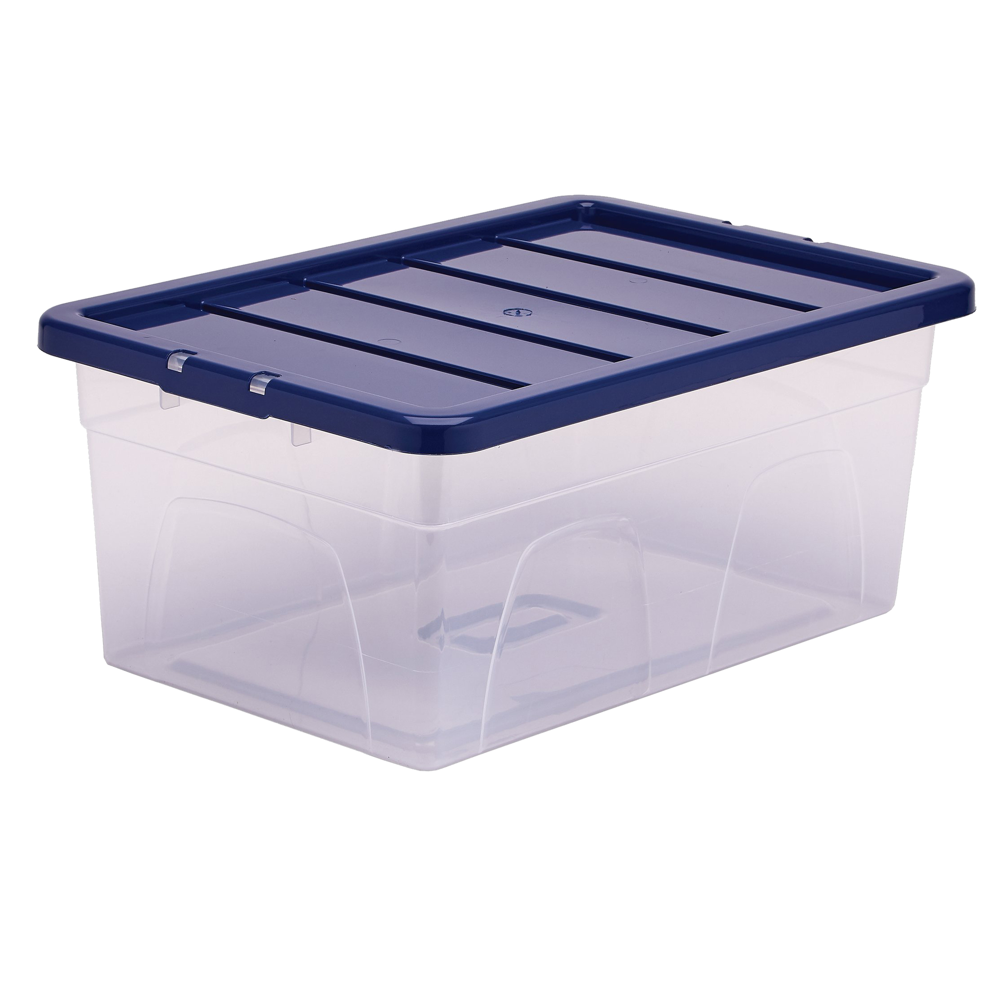 Contenitore multiuso Bankers Box - 37 x 56 x 25 cm - 38 L - PP - con coperchio blu - trasparente - Fellowes