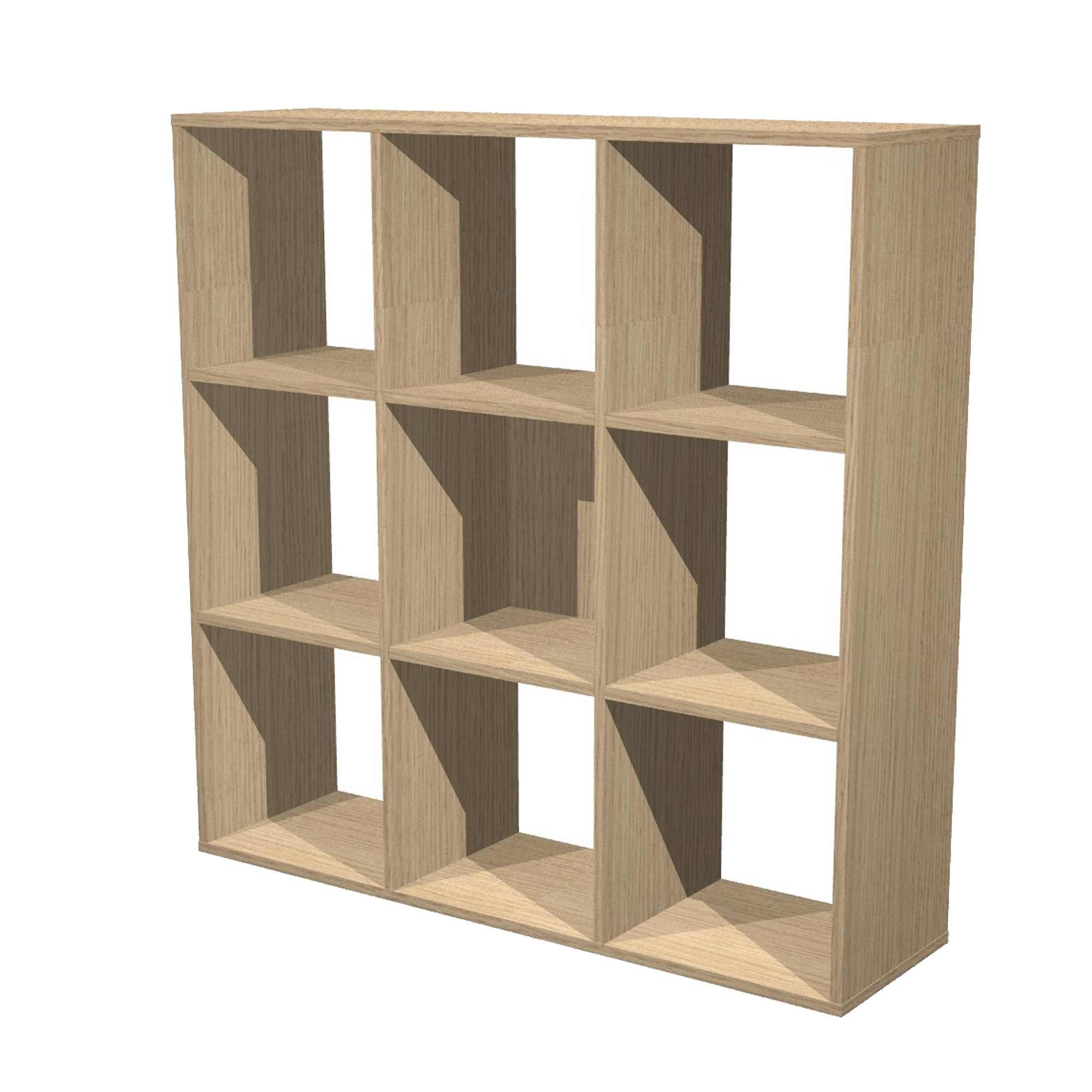 Libreria casellario Rainbow - 9 caselle - 104,1x29,2x103,9 cm - rovere