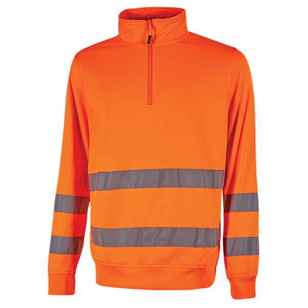 Felpa alta visibilità Felis - mezza zip - taglia M - arancio fluo - U-Power