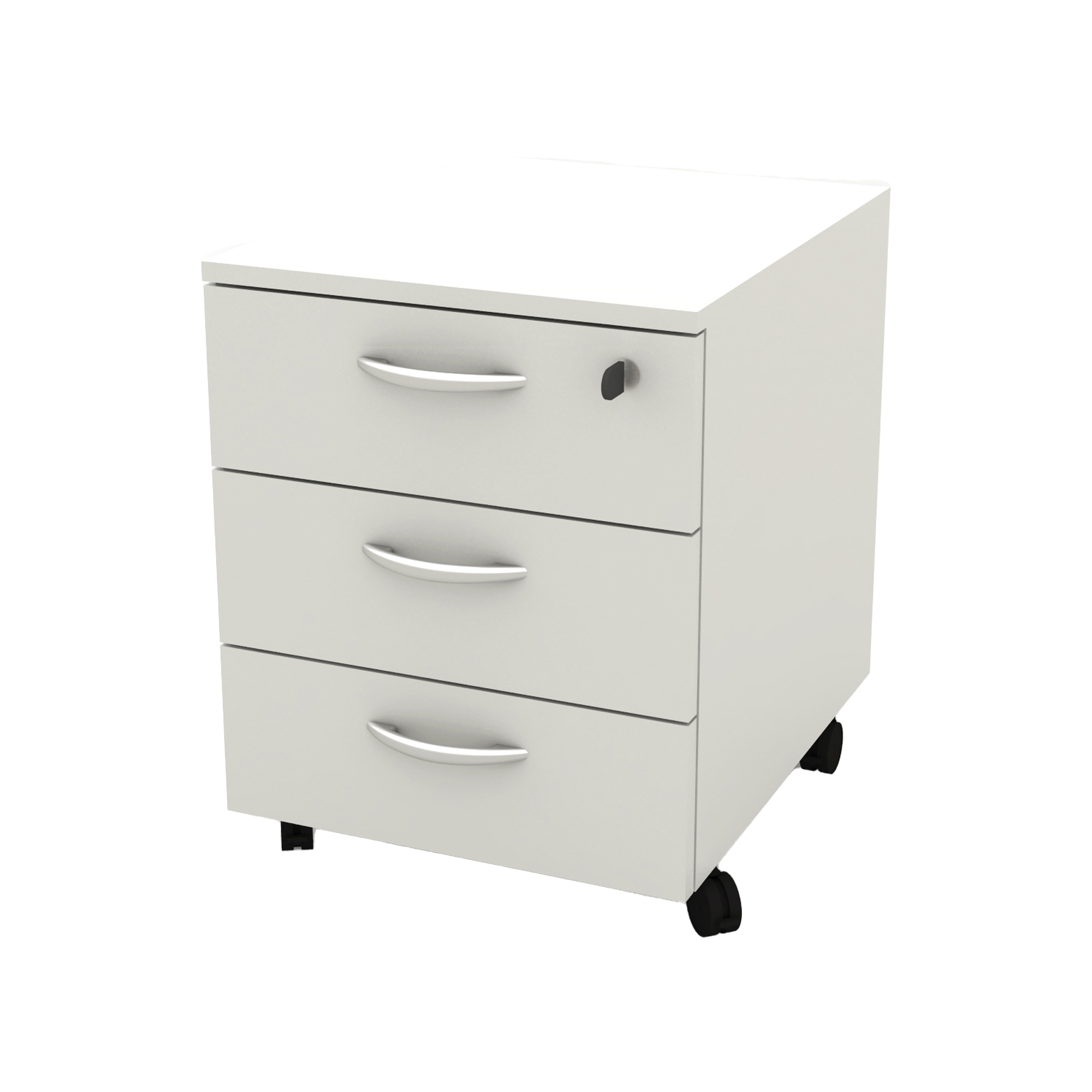 Cassettiera Rainbow - 3 cassetti - con ruote - 41 x 50 x 52,2 cm - bianco