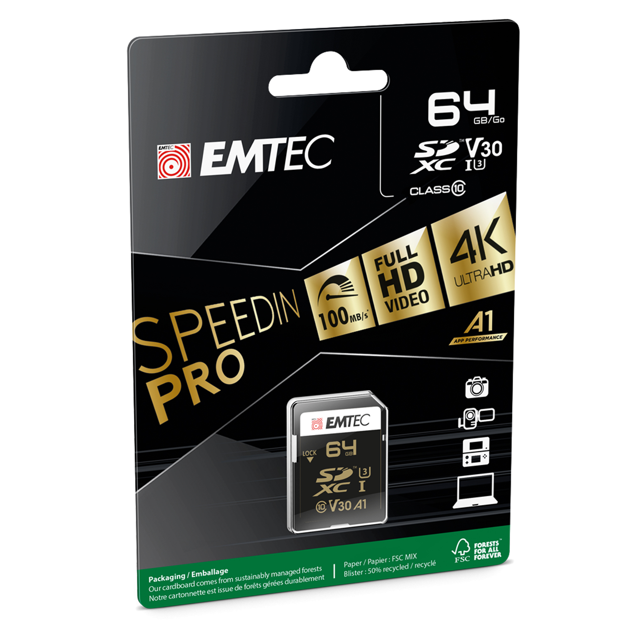 Emtec - SDXC Speedin Class 10 - ECMSD64GXC10SP - 64GB
