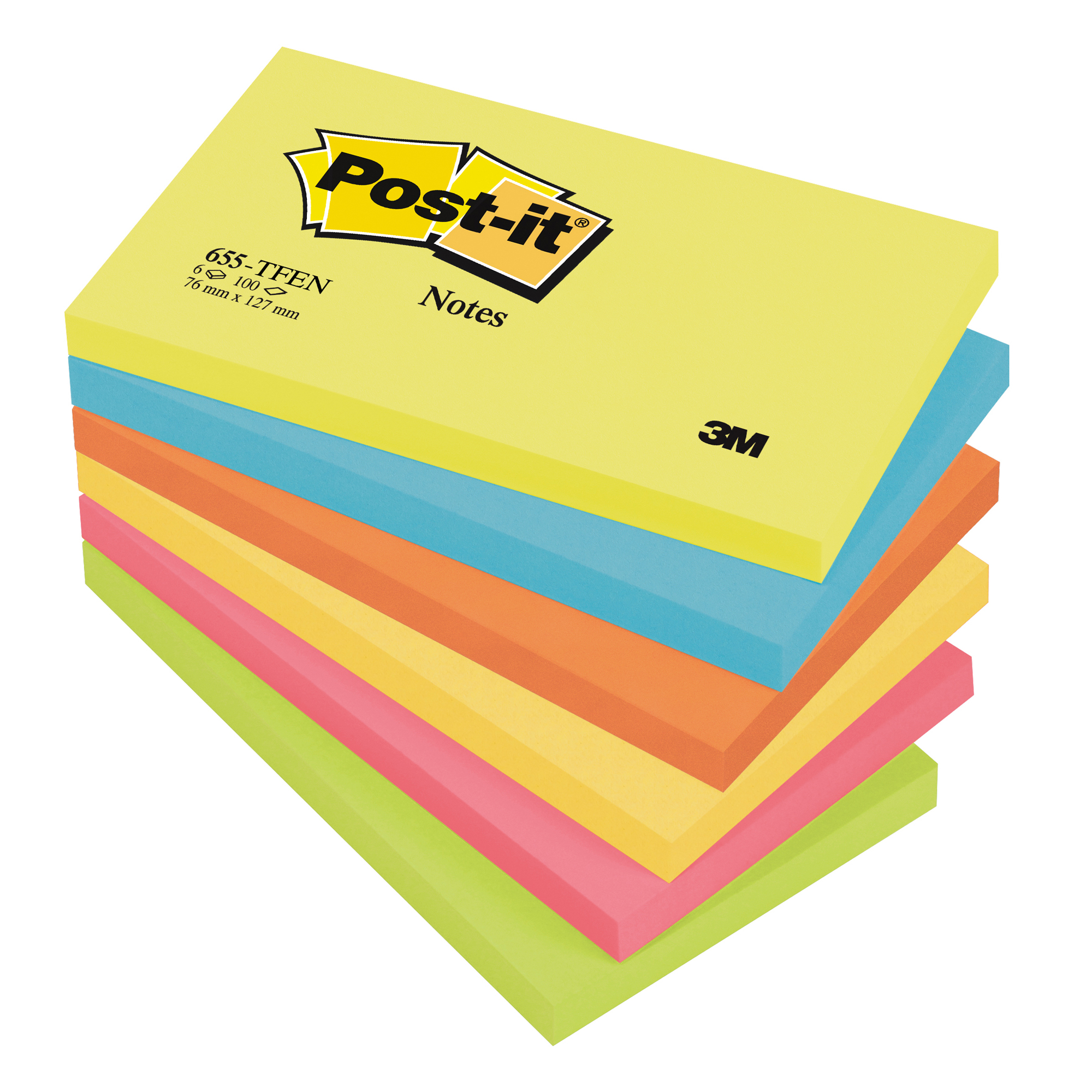 Blocco foglietti Colori Energy - 655-TFEN - 76 x 127 mm - 72 gr - colori assortiti - 100 fogli - Post-it