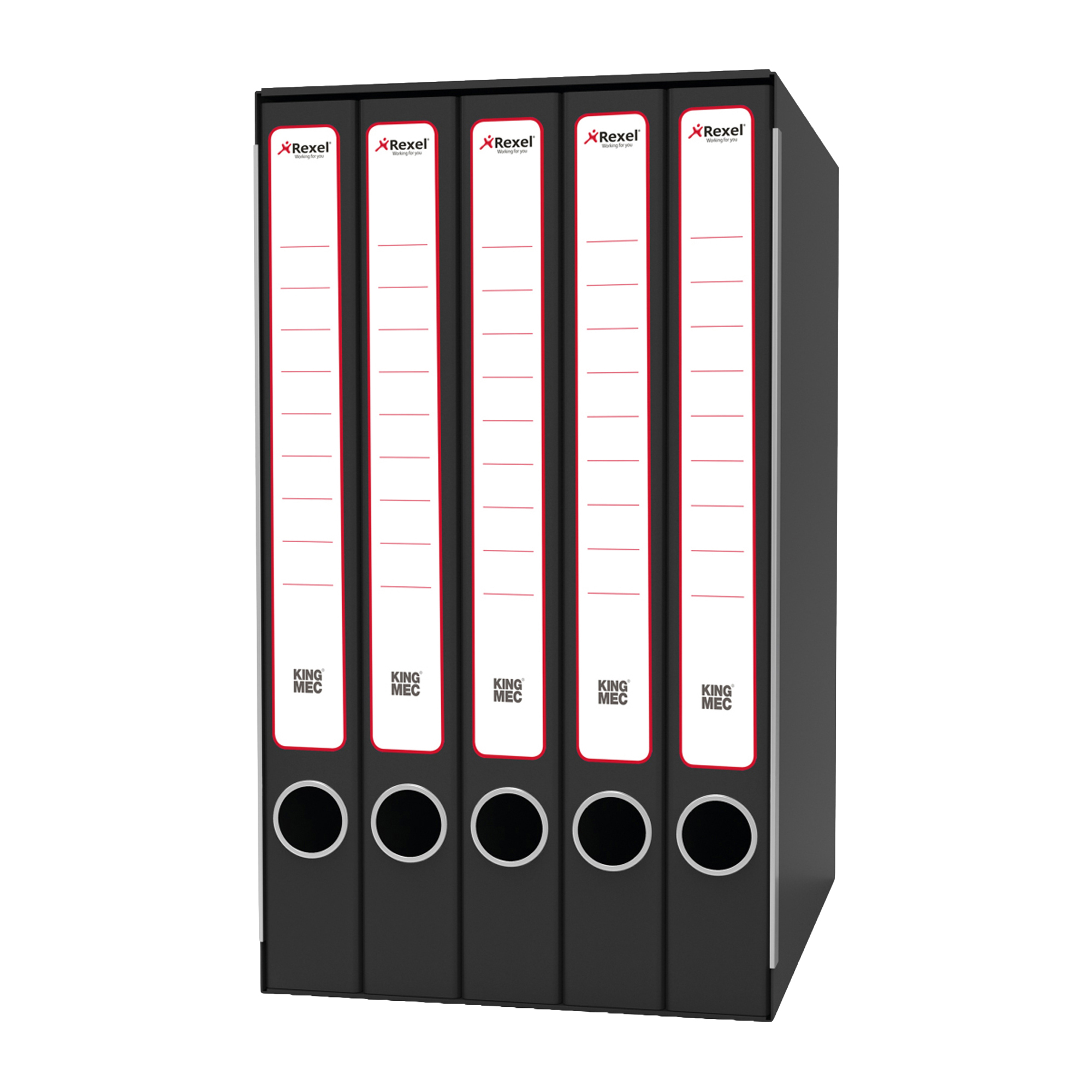 Gruppo registratori Quintetto - 23 x 32 cm - con 5 cartelle 3 lembi - dorso 23 cm - grigio - Rexel