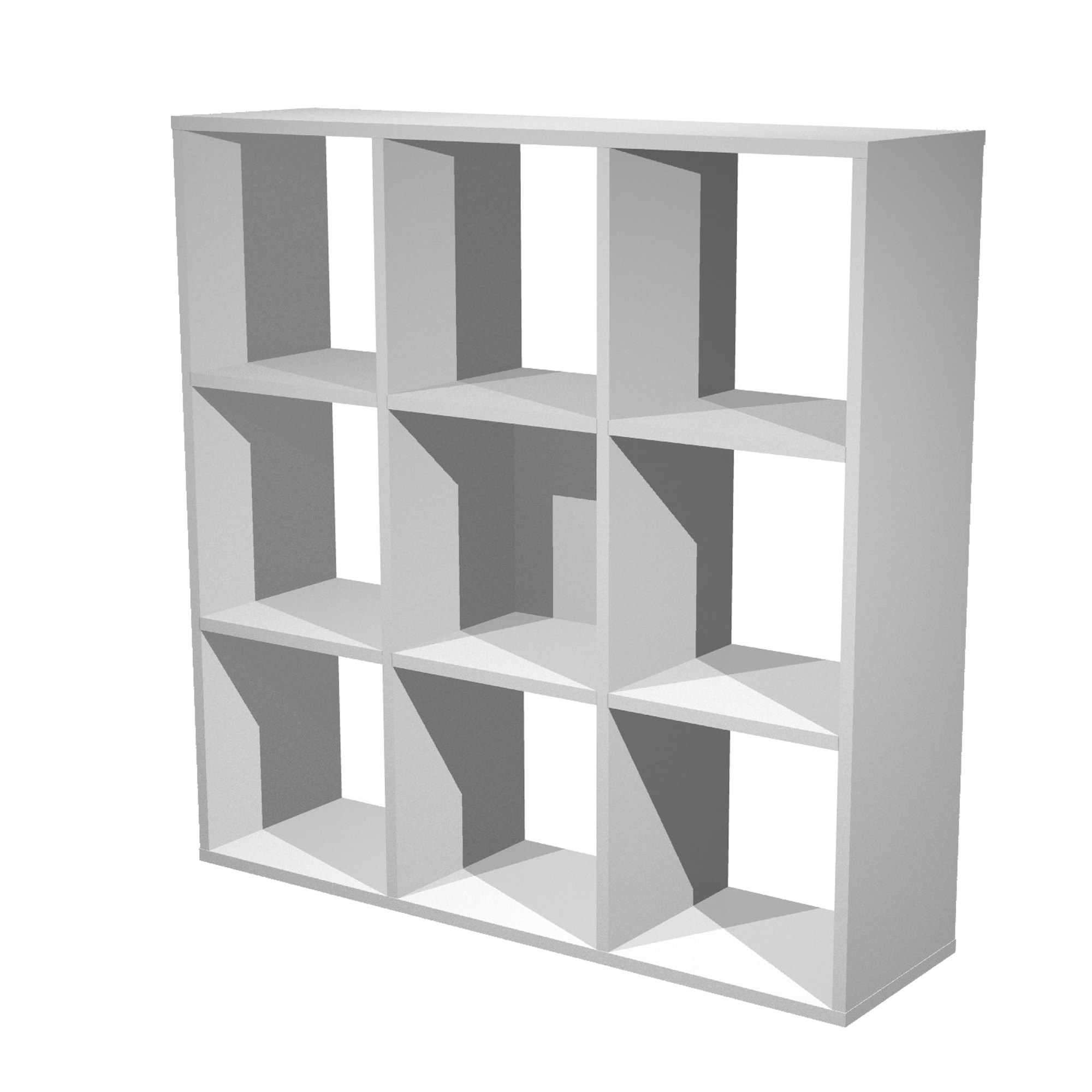 Libreria casellario Rainbow - 9 caselle - 104,1x29,2x103,9 cm - grigio alluminio