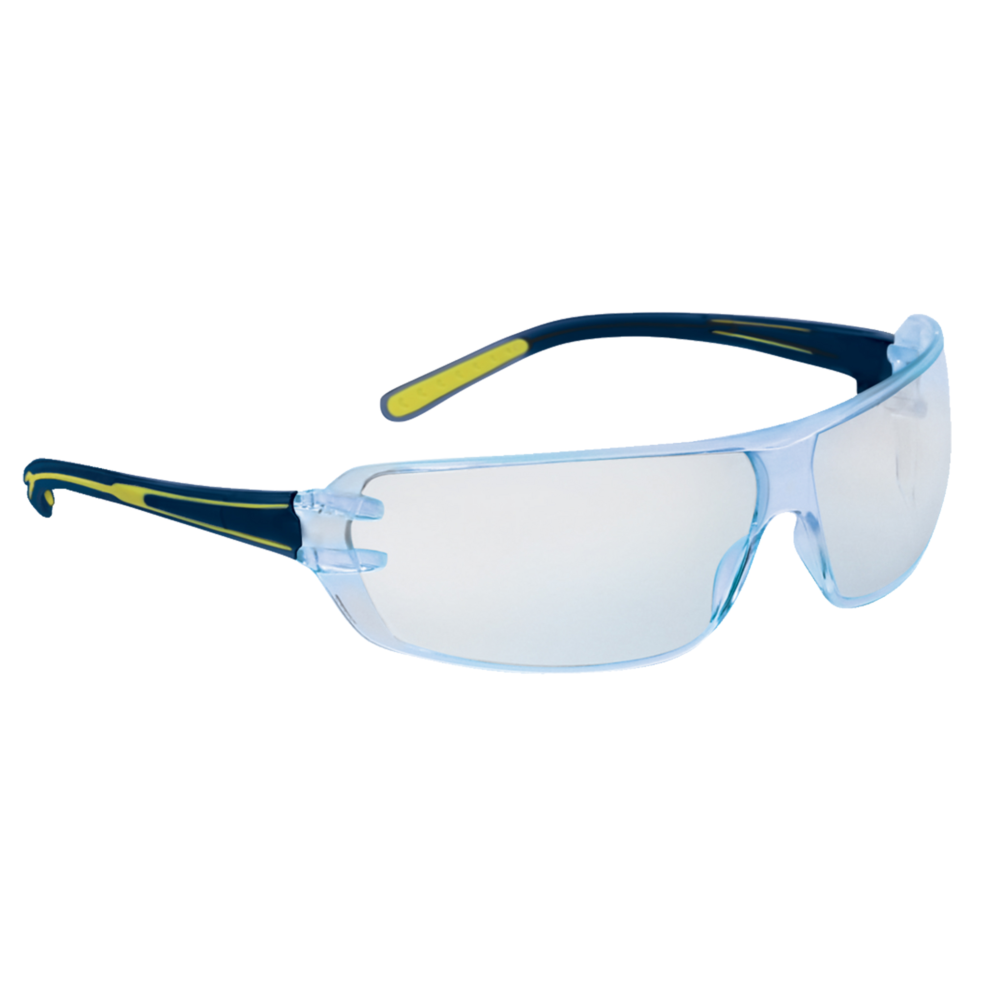 Occhiali detectabili Helium2 - policarbonato - monoblocco - trasparente/blu - Deltaplus