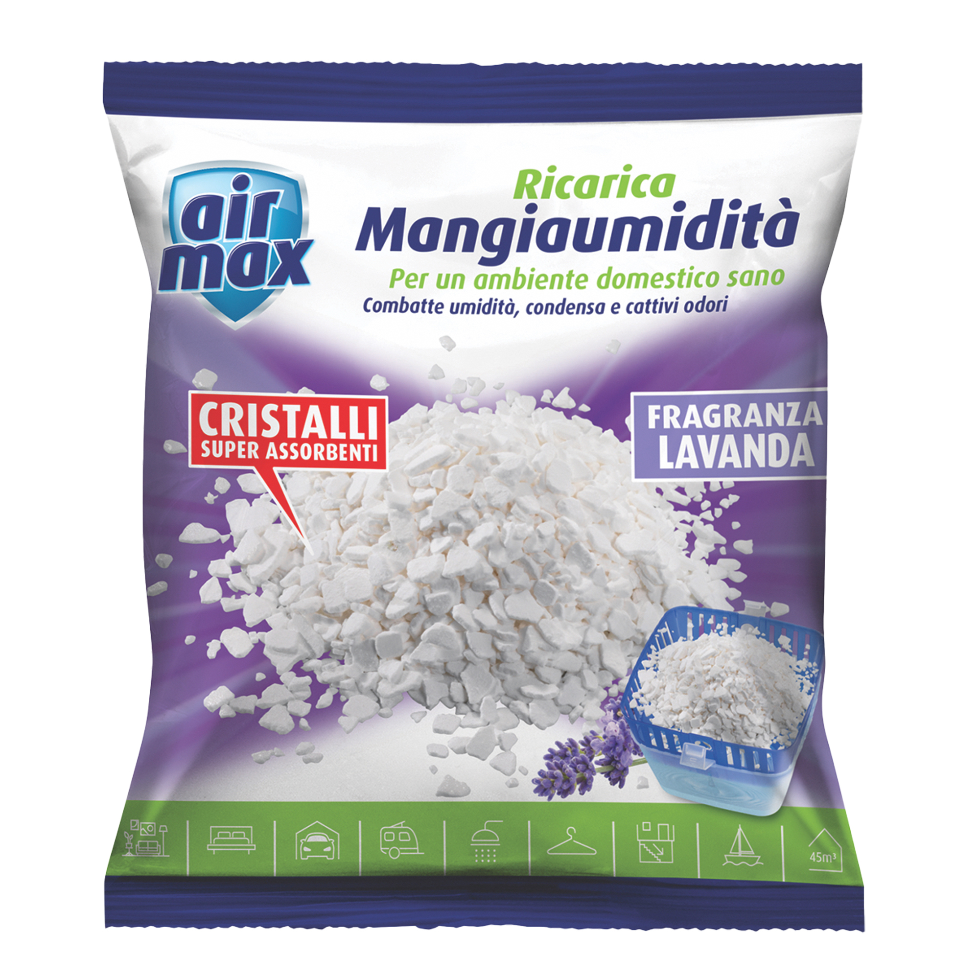 Ricarica sali assorbiumidità - lavanda - 1 kg - Air Max
