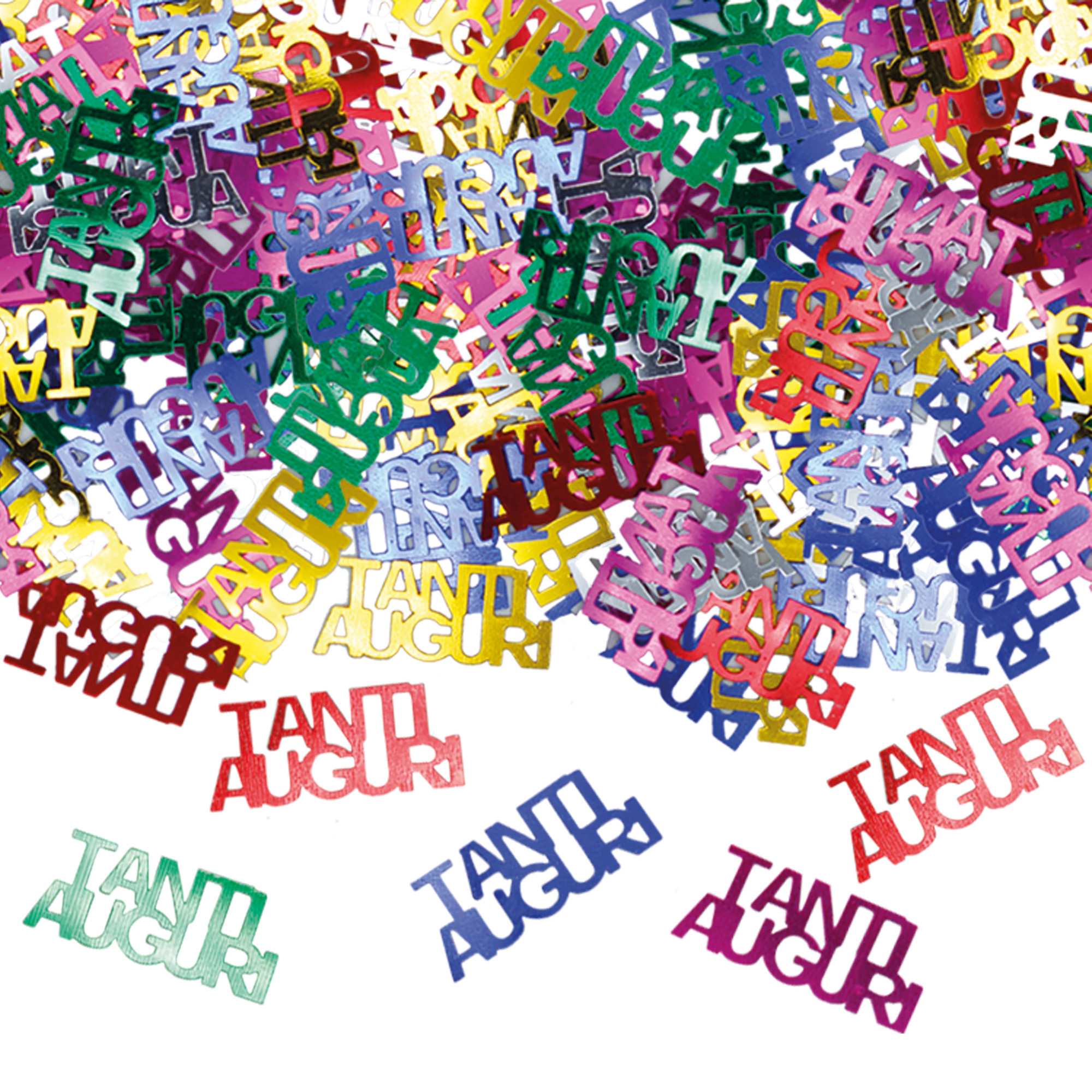 Coriandoli in plastica "Tanti Auguri" - 15 gr - Big Party