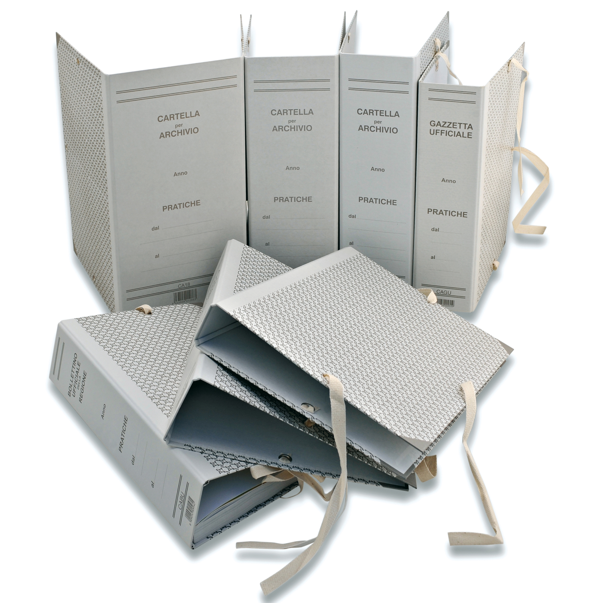 Faldone - legacci rivettati - 35 x 25 cm - dorso 20 cm - grigio - Euro-cart