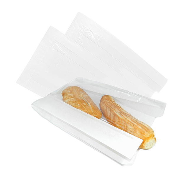 Sacchetto per alimenti - con finestra - 20 x 34 cm - carta kraft - bianco - Viva - conf. 500 pz