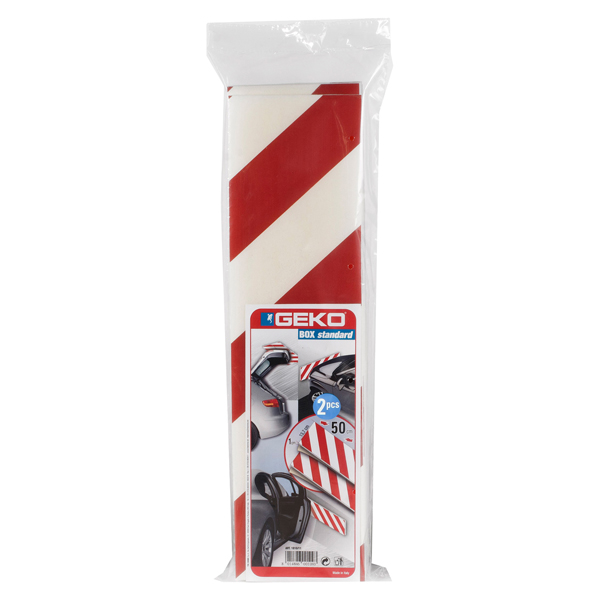 Pannello antiurto adesivo BOX - 13,7 x 50 cm - EPE/LDPE - bianco/rosso - Geko - conf. 2 pezzi