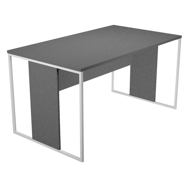 Scrivania singola Essence - 140 x 80 cm - Antracite - Gamba bianco