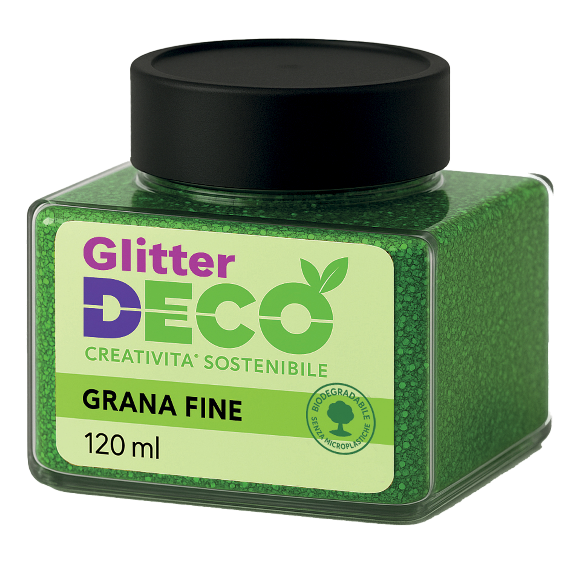 Glitter Bio grana fine - 120ml - verde - Deco