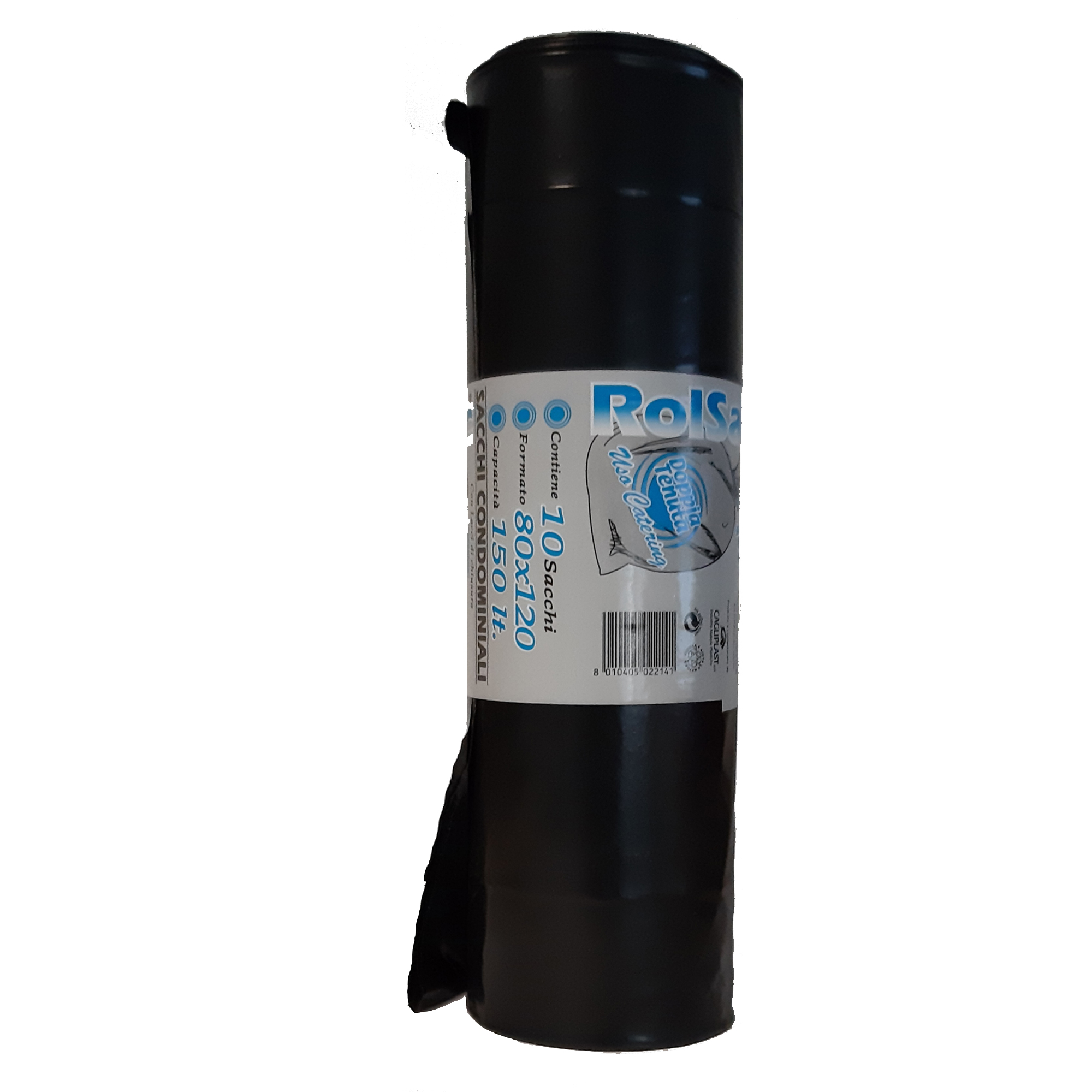 Sacchi - 80 x 120 cm - 150 L - 74 micron - nero - Rolsac - conf. 10 pezzi