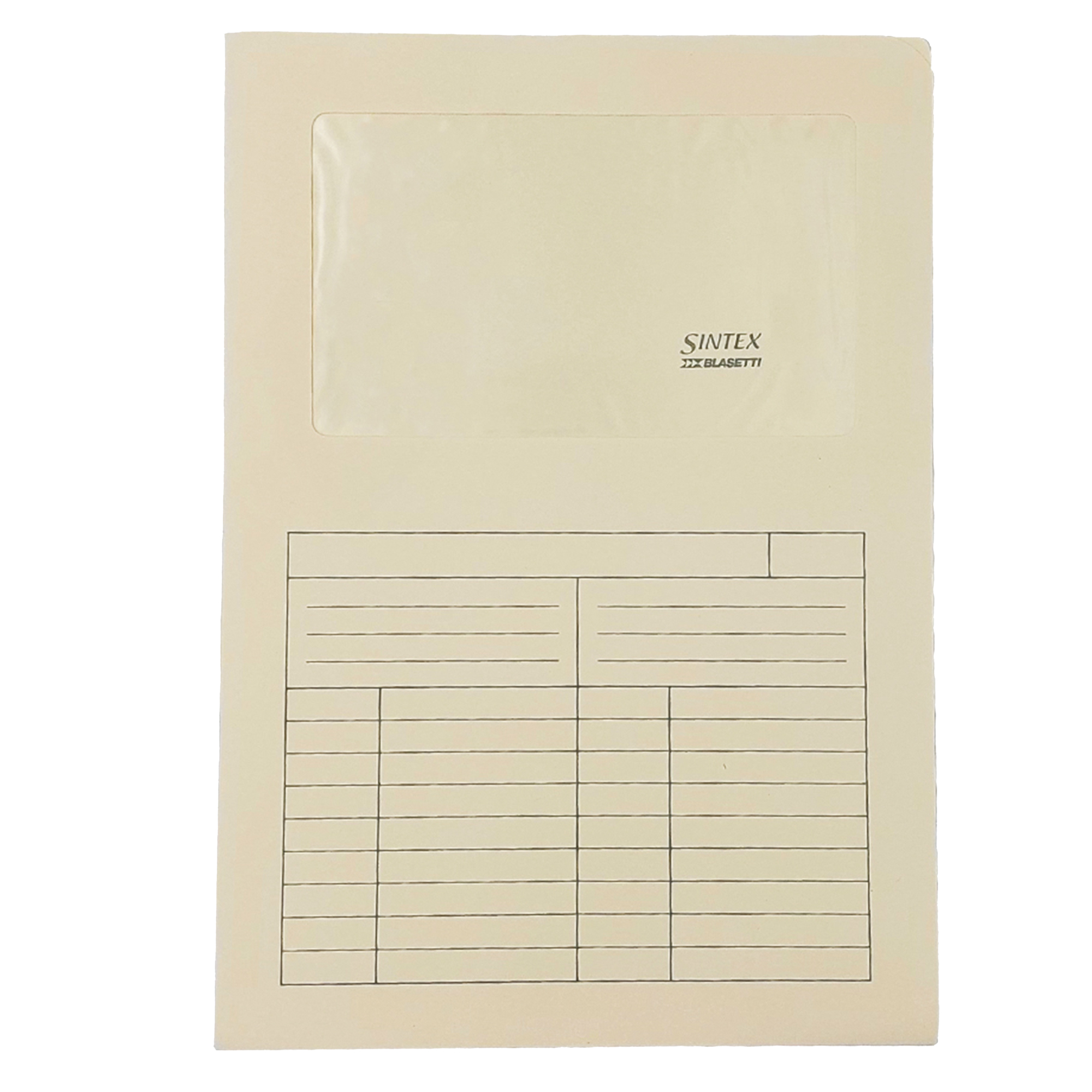 Cartellina a L con finestra Sintex - 120 gr - A4 - avorio - Blasetti - conf. 50 pezzi