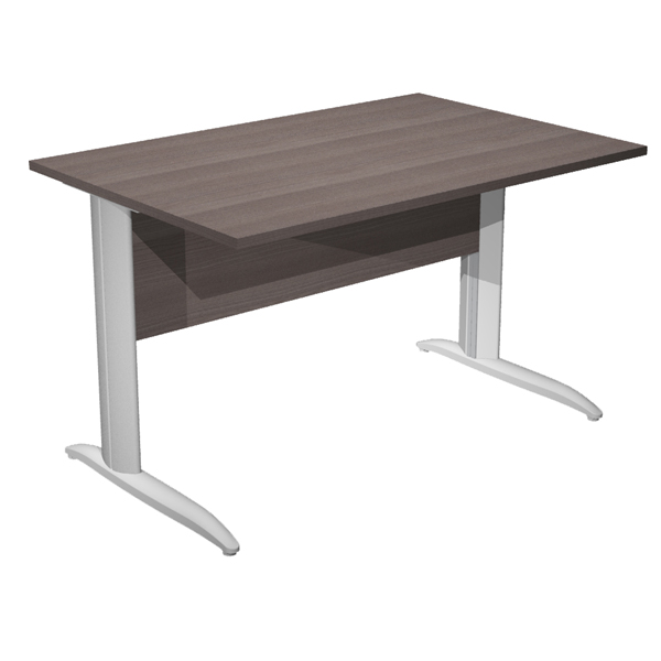 Scrivania lineare Easy - 160 x 80 x 72 cm - Frassino toscano/grigio alluminio