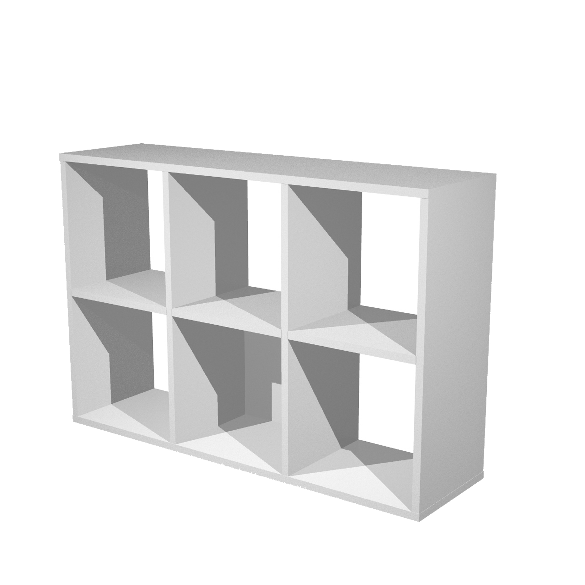 Libreria casellario Rainbow - 6 caselle - 104,1 x 29,2 x 69,8 cm - grigio alluminio