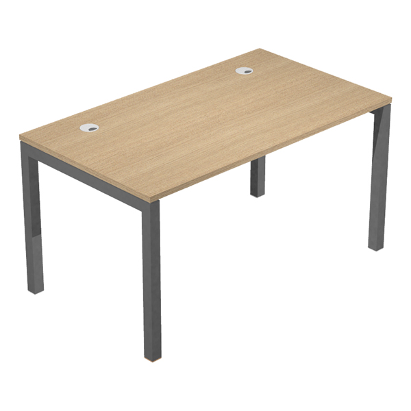 Scrivania singola Agorà - 160 x 80 x 74,6 cm - Rovere/antracite