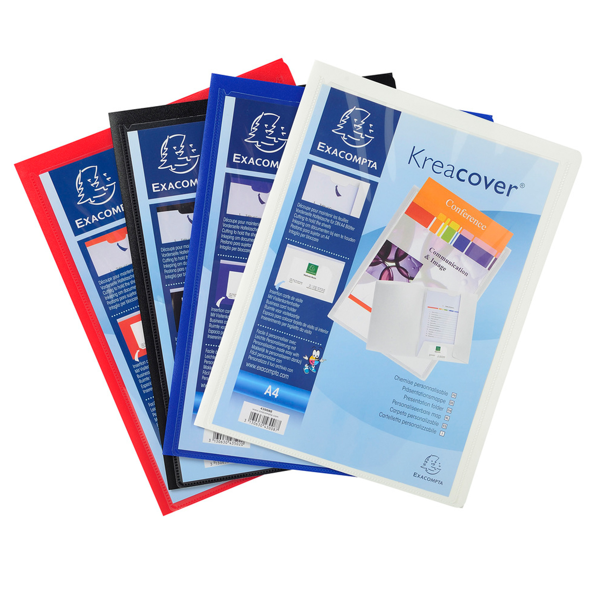 Cartella di presentazione con 2 alette Kreacover - A4 - PP - colori assortiti - Exacompta